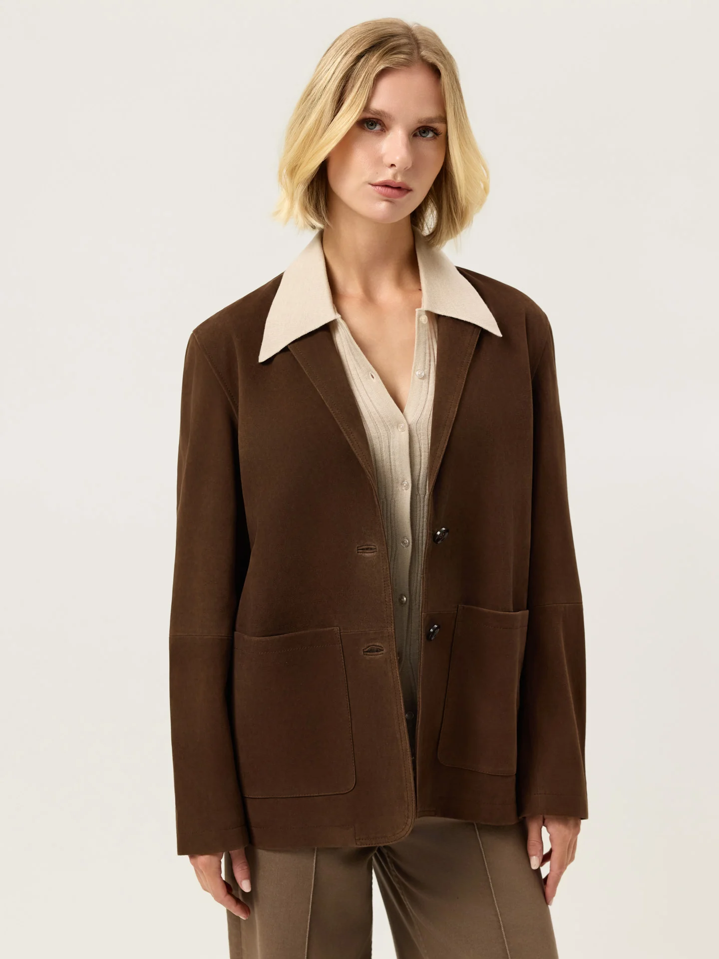 Oversized Suede Blazer - Image 2