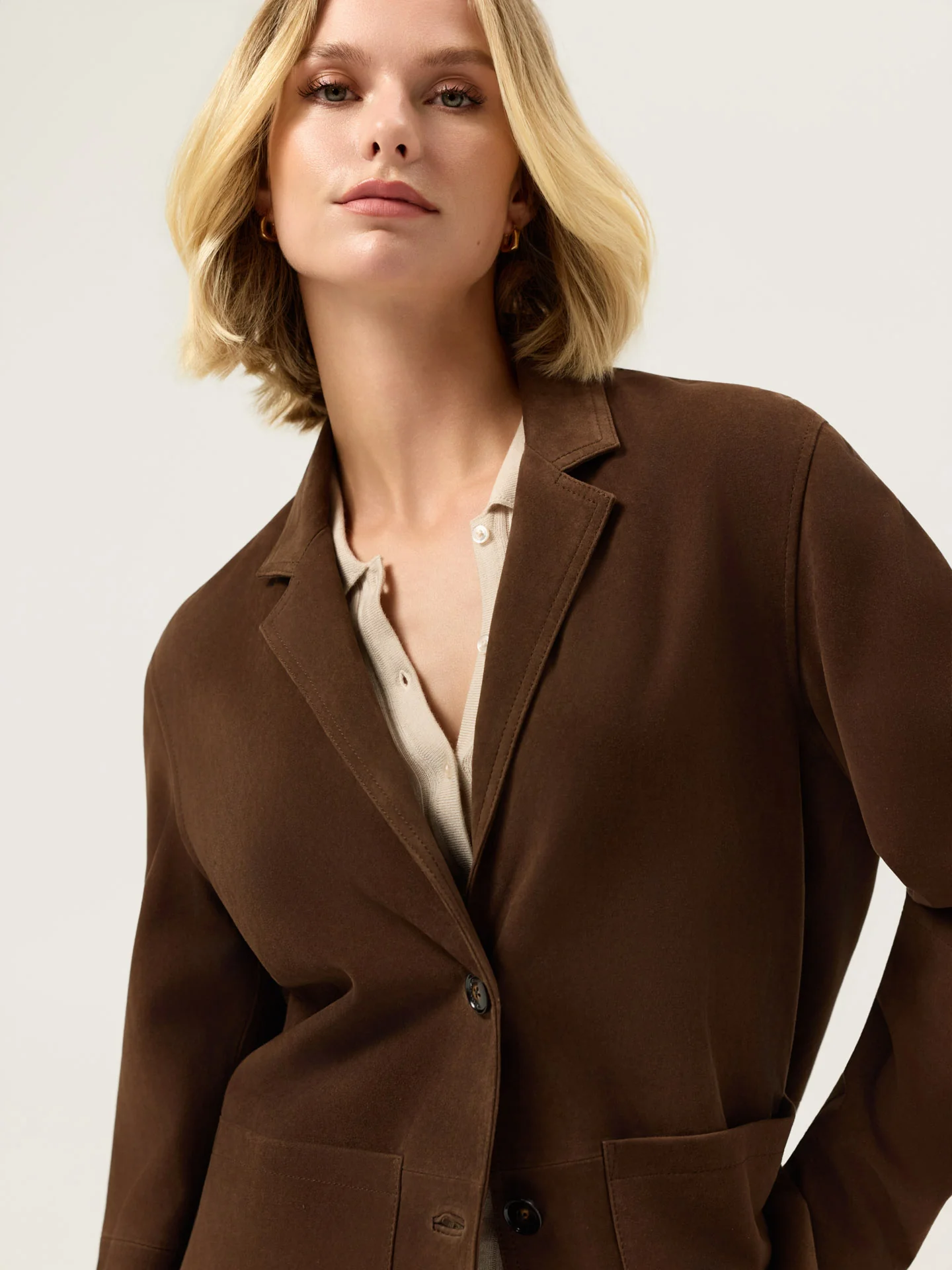 Oversized Suede Blazer - Image 3