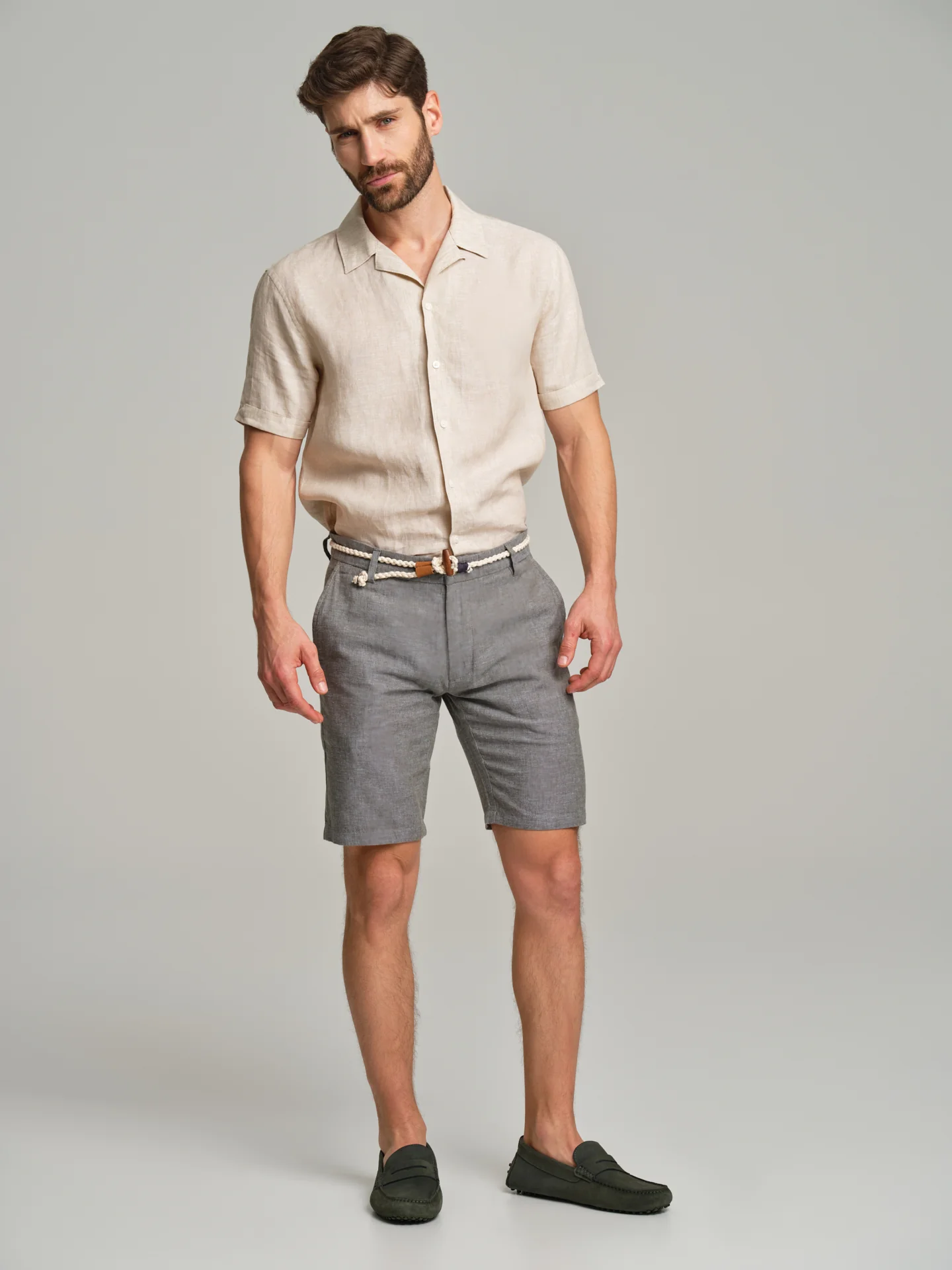 Oxford linen bermuda shorts - Image 18