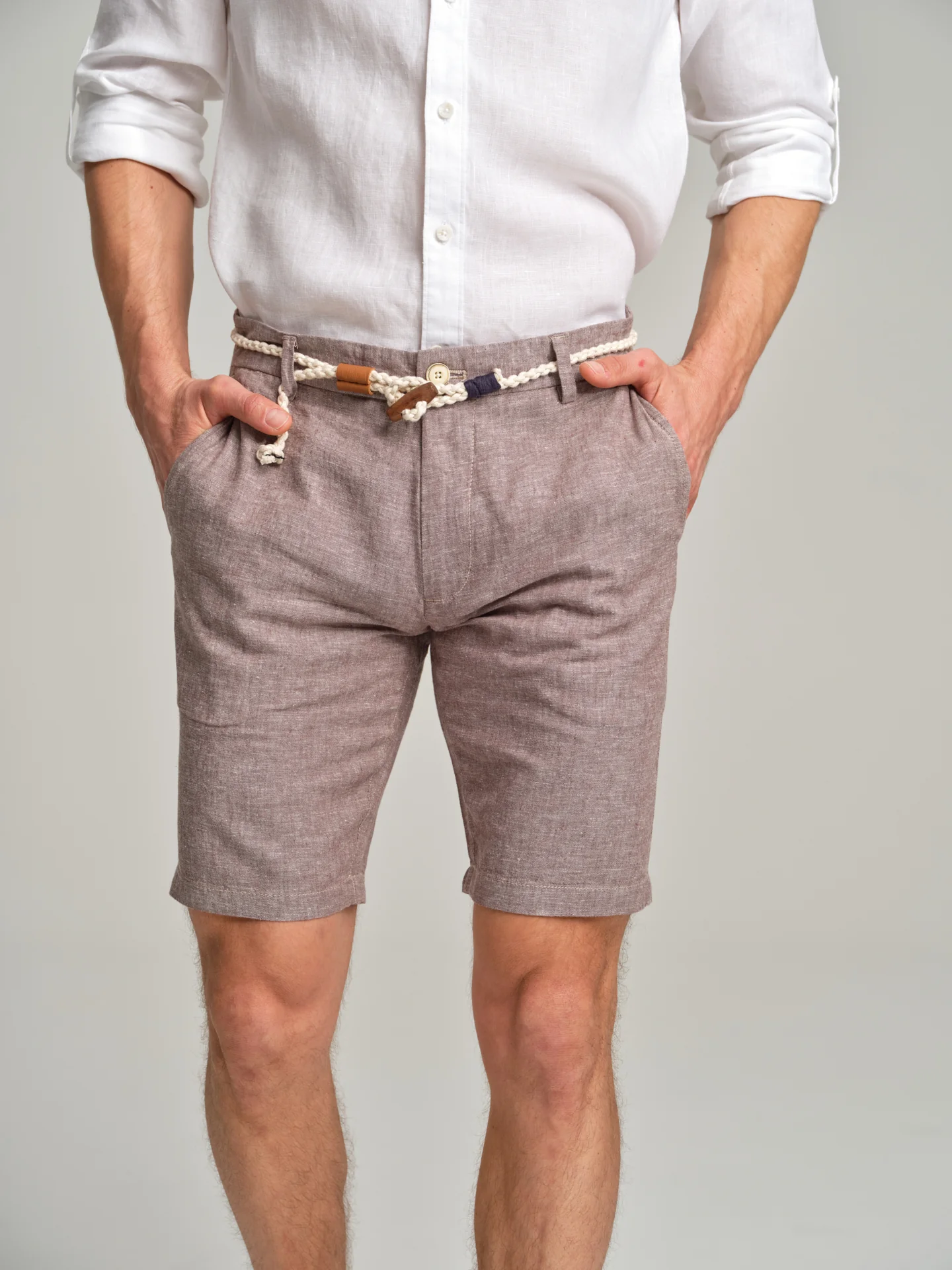 Oxford linen bermuda shorts - Image 2