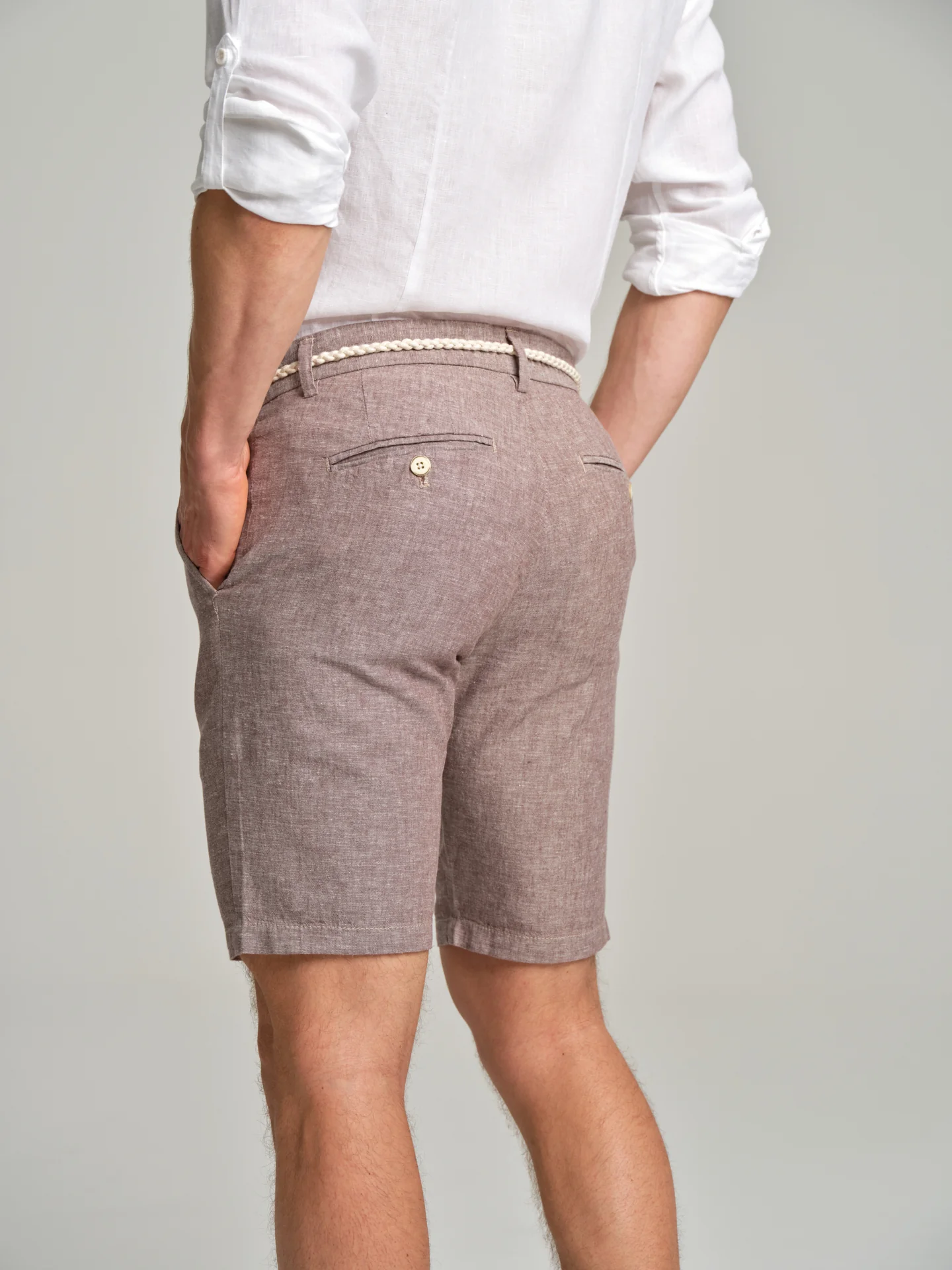 Oxford linen bermuda shorts - Image 3