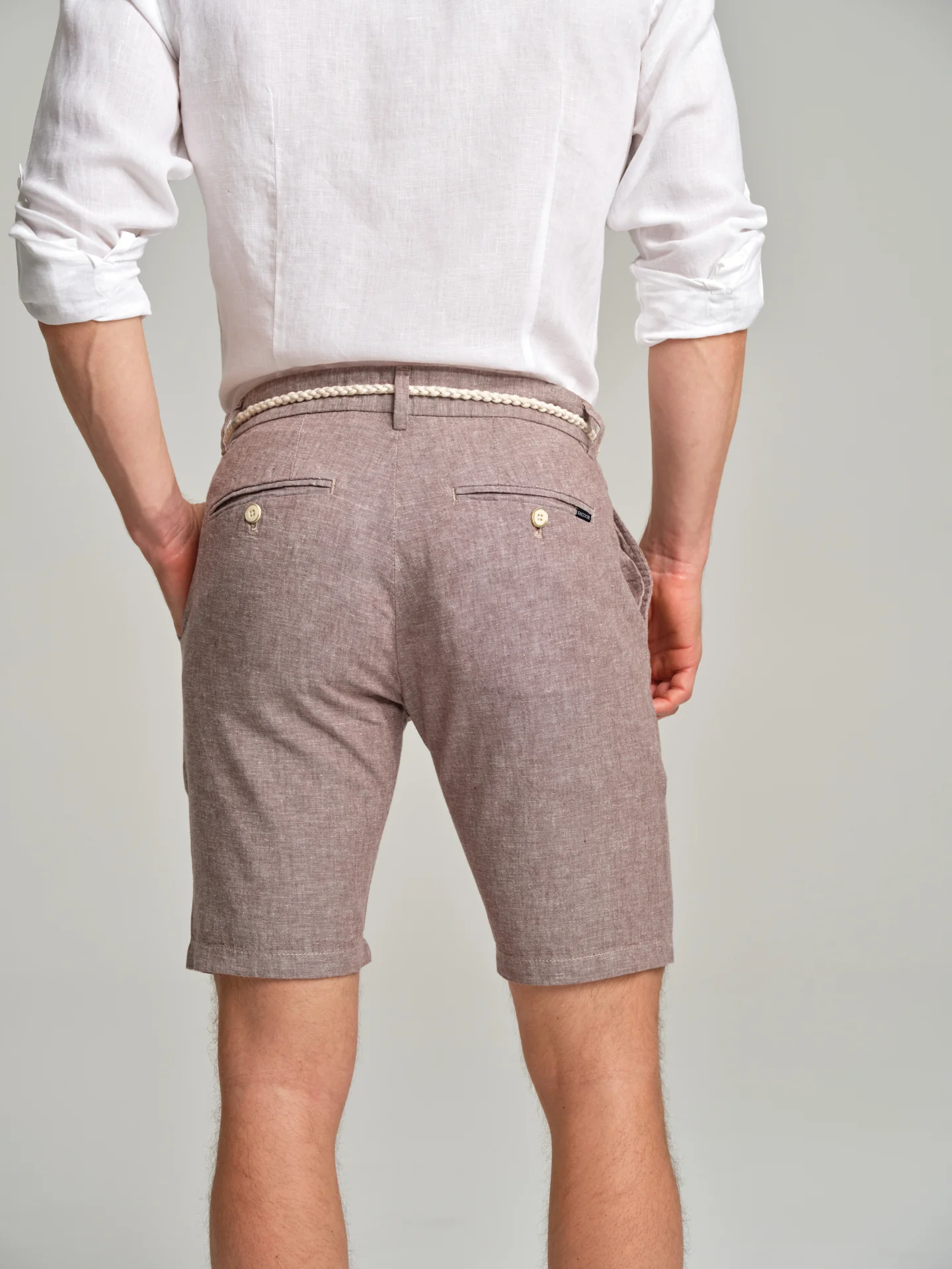 Oxford linen bermuda shorts - Image 4