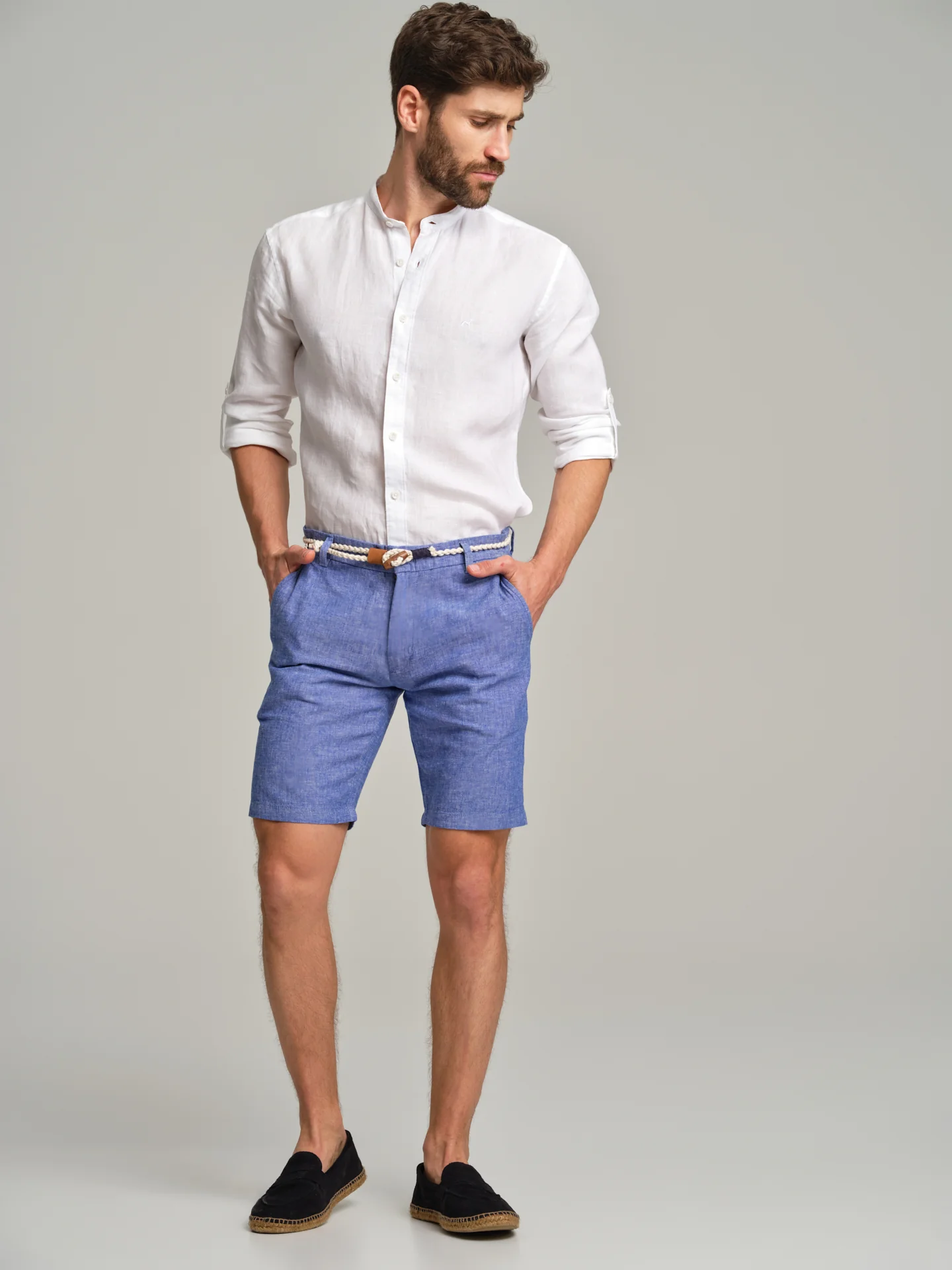 Oxford linen bermuda shorts - Image 6