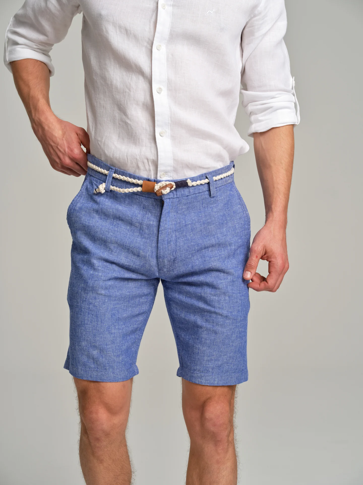 Oxford linen bermuda shorts - Image 7