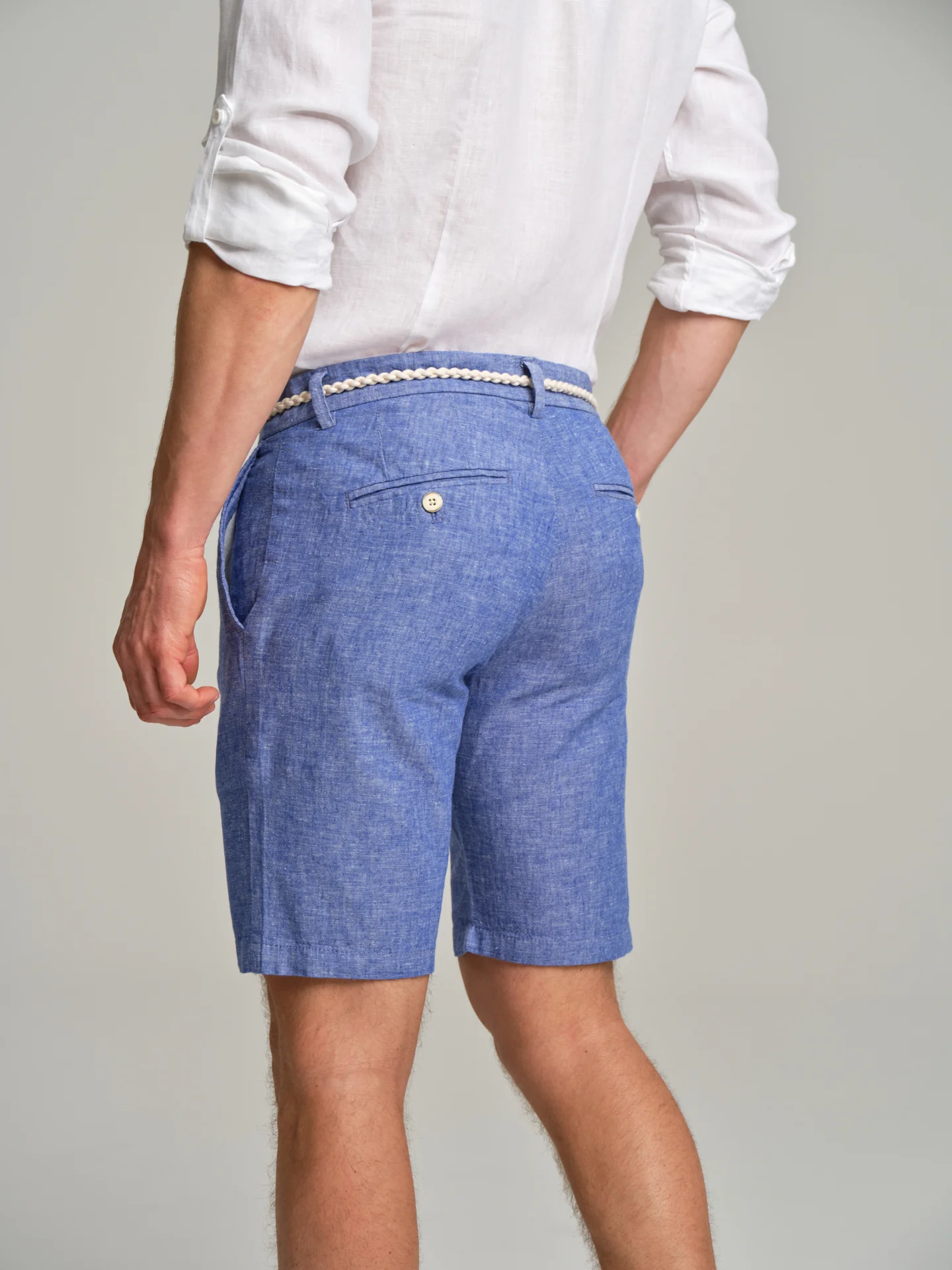 Oxford linen bermuda shorts - Image 9