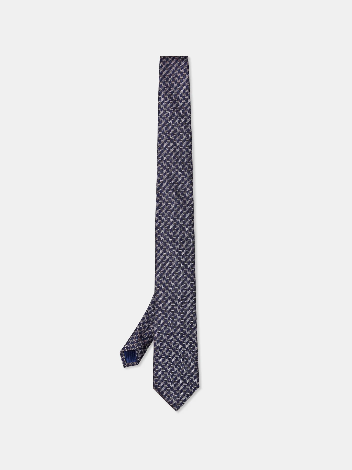 Pied de Poule Pattern Tie 100% Silk 7,5cm - Image 3