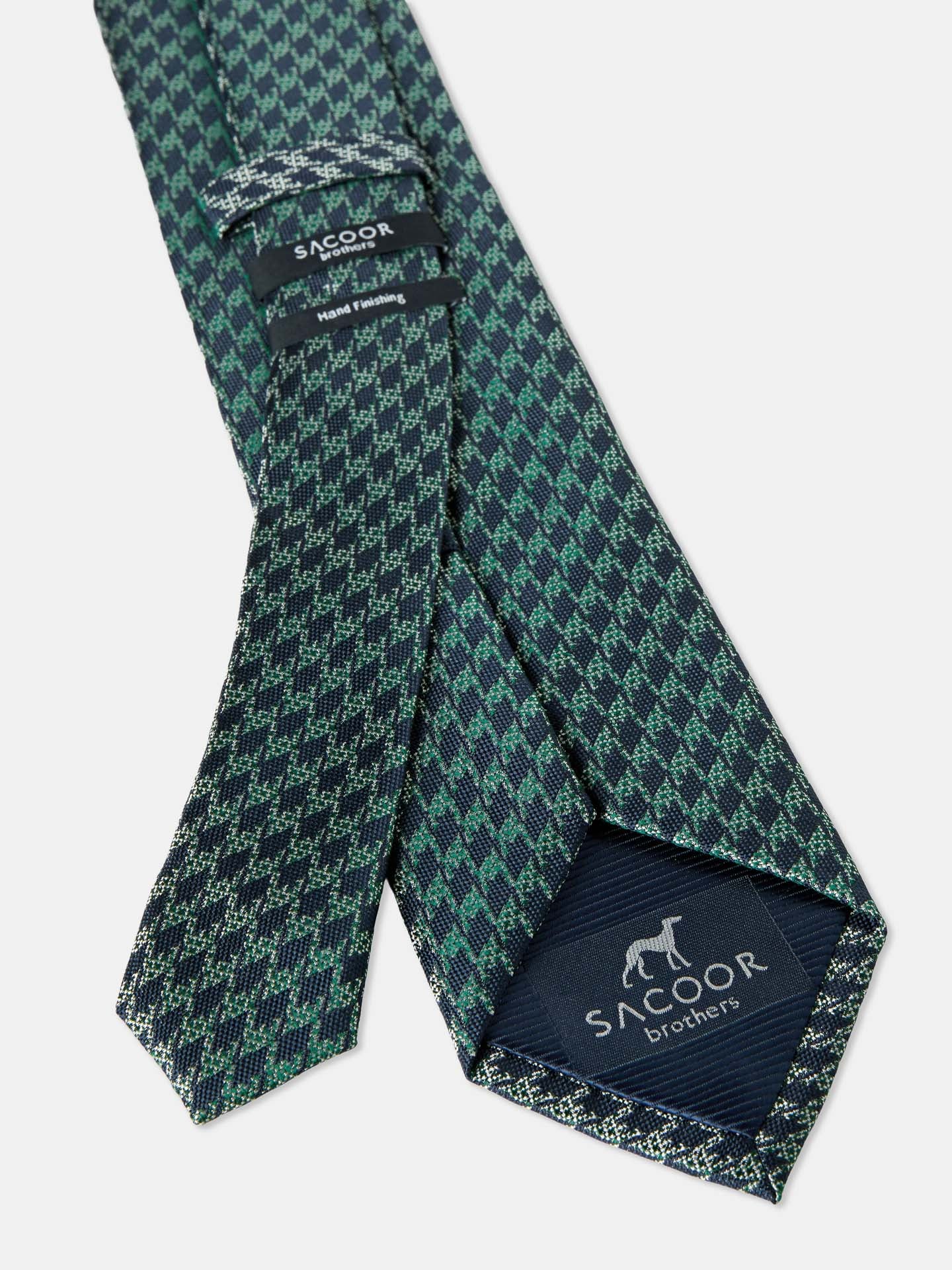 Pied de Poule Pattern Tie 100% Silk 7,5cm - Image 6