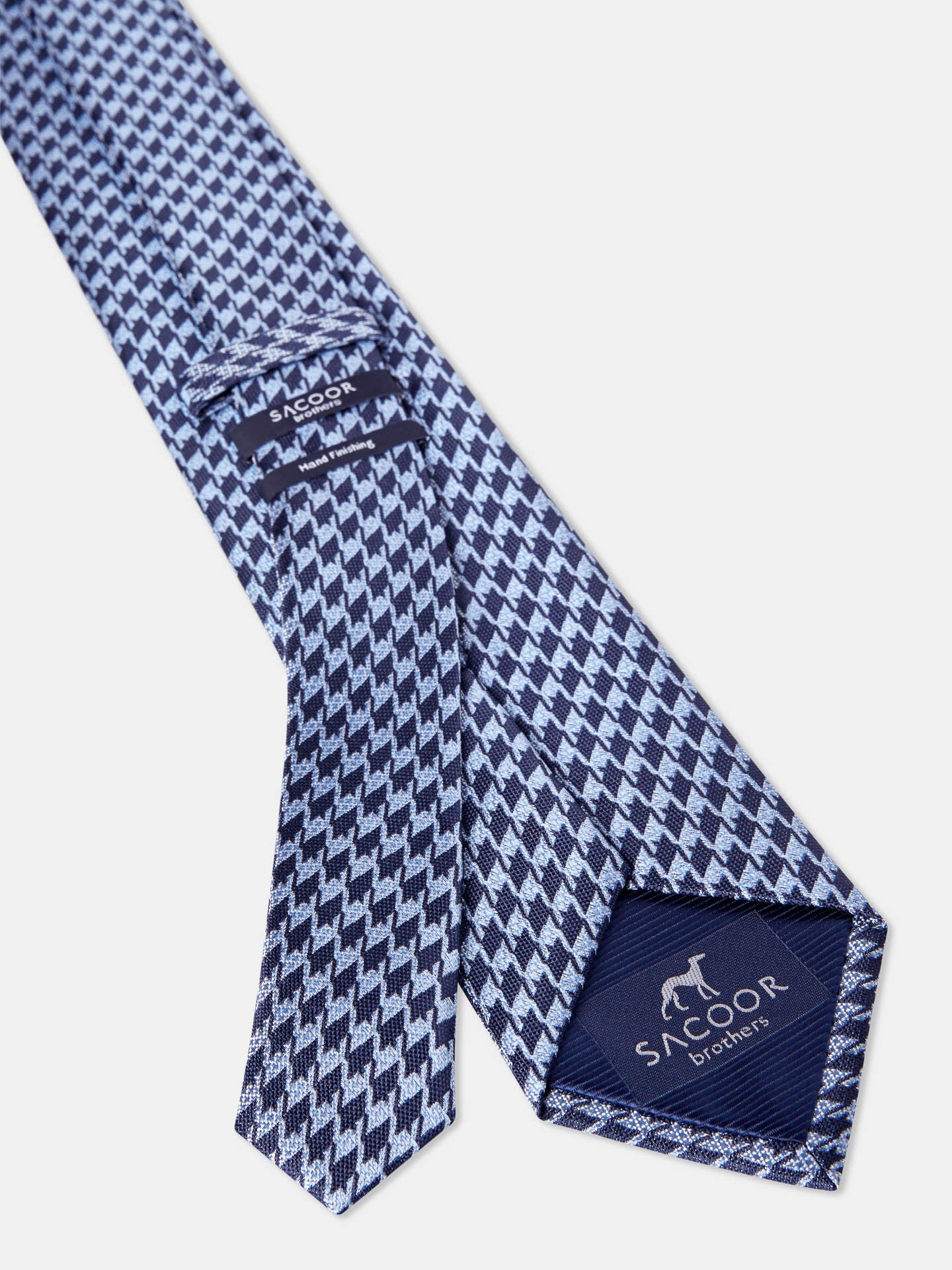 Pied de Poule Pattern Tie 100% Silk 7,5cm - Image 8