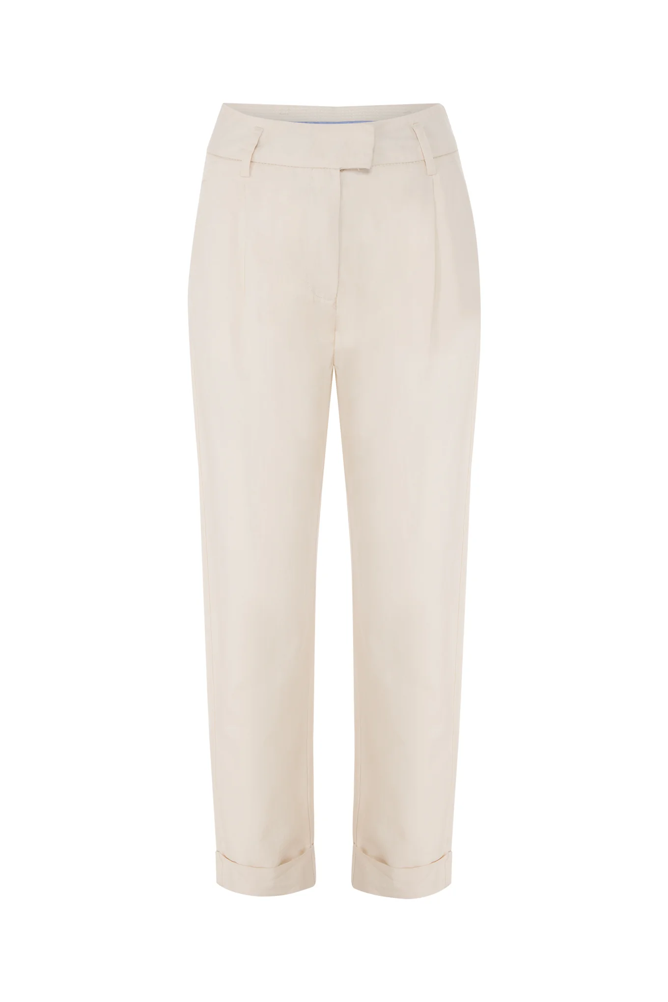 Pleated chino trousers with turn-up hem - Image 3