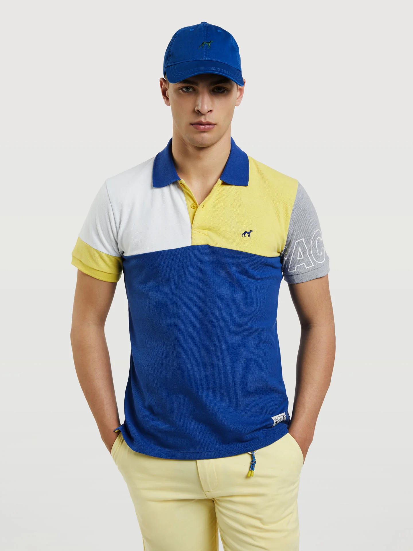 Polo Double Piqué Shirt With Colour-Block