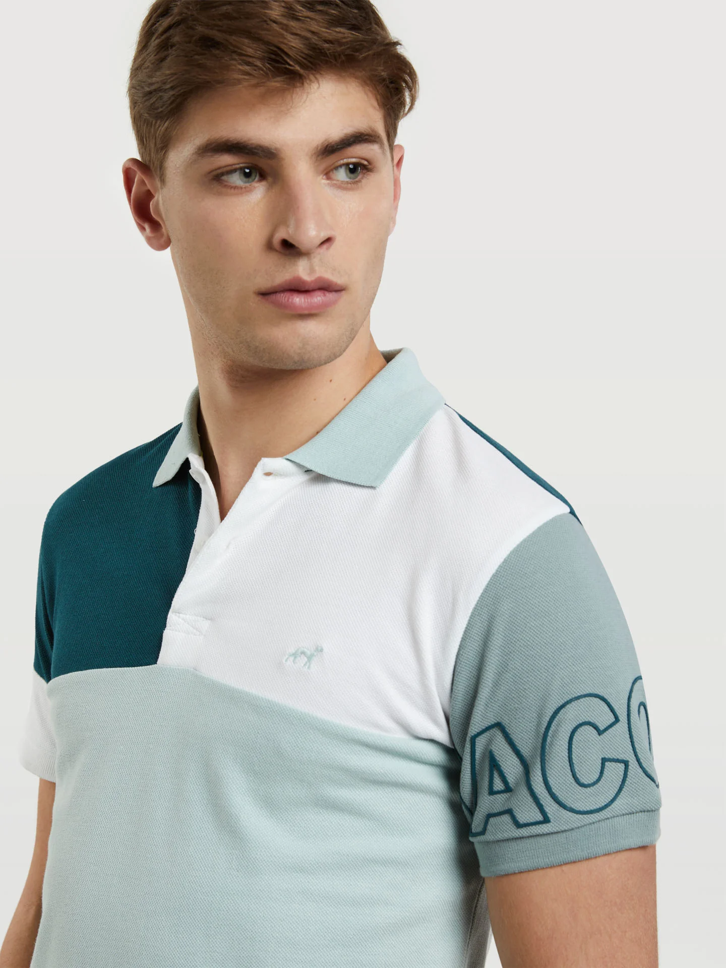 Polo Double Piqué Shirt With Colour-Block - Image 4