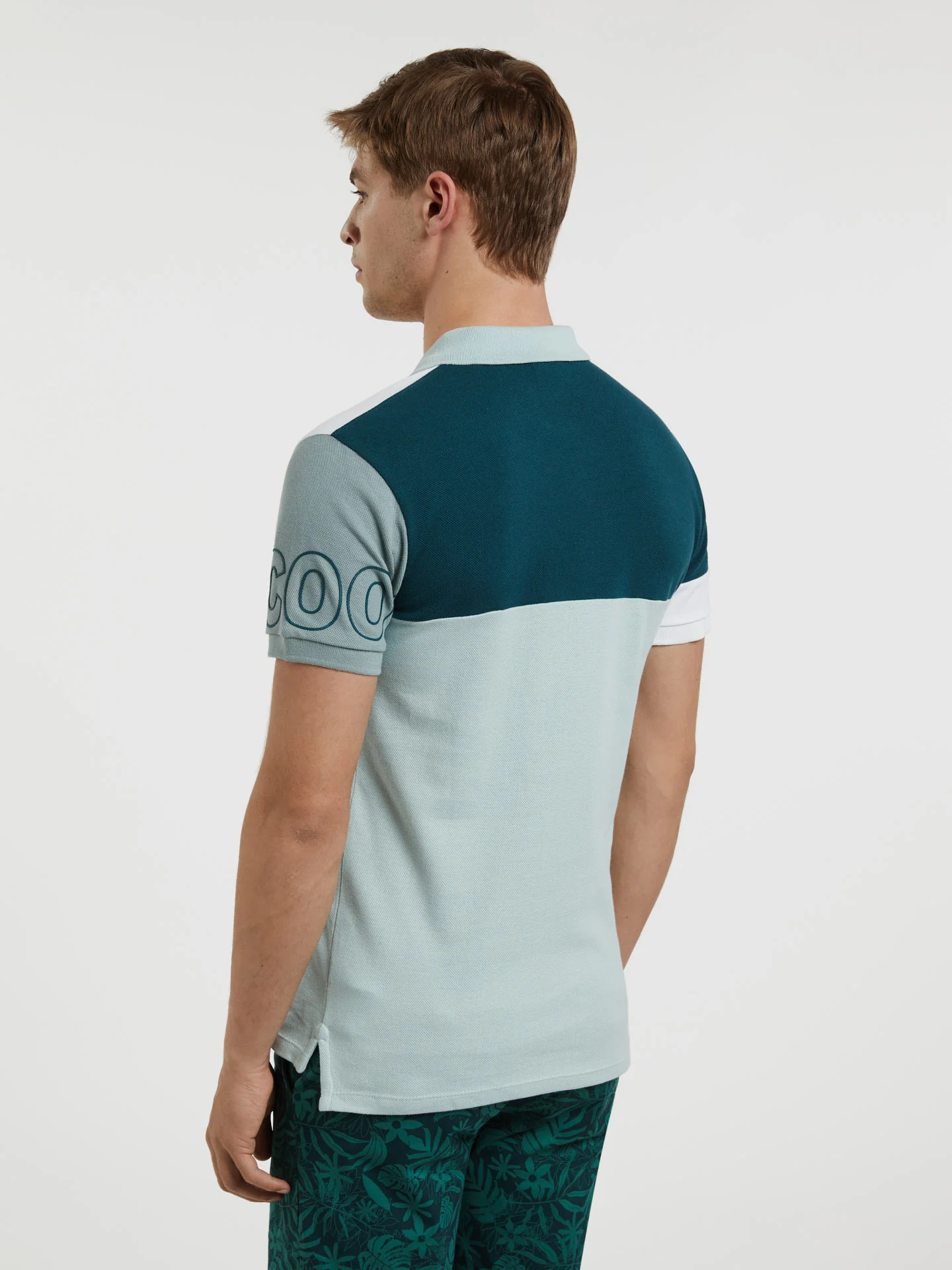 Polo Double Piqué Shirt With Colour-Block - Image 6