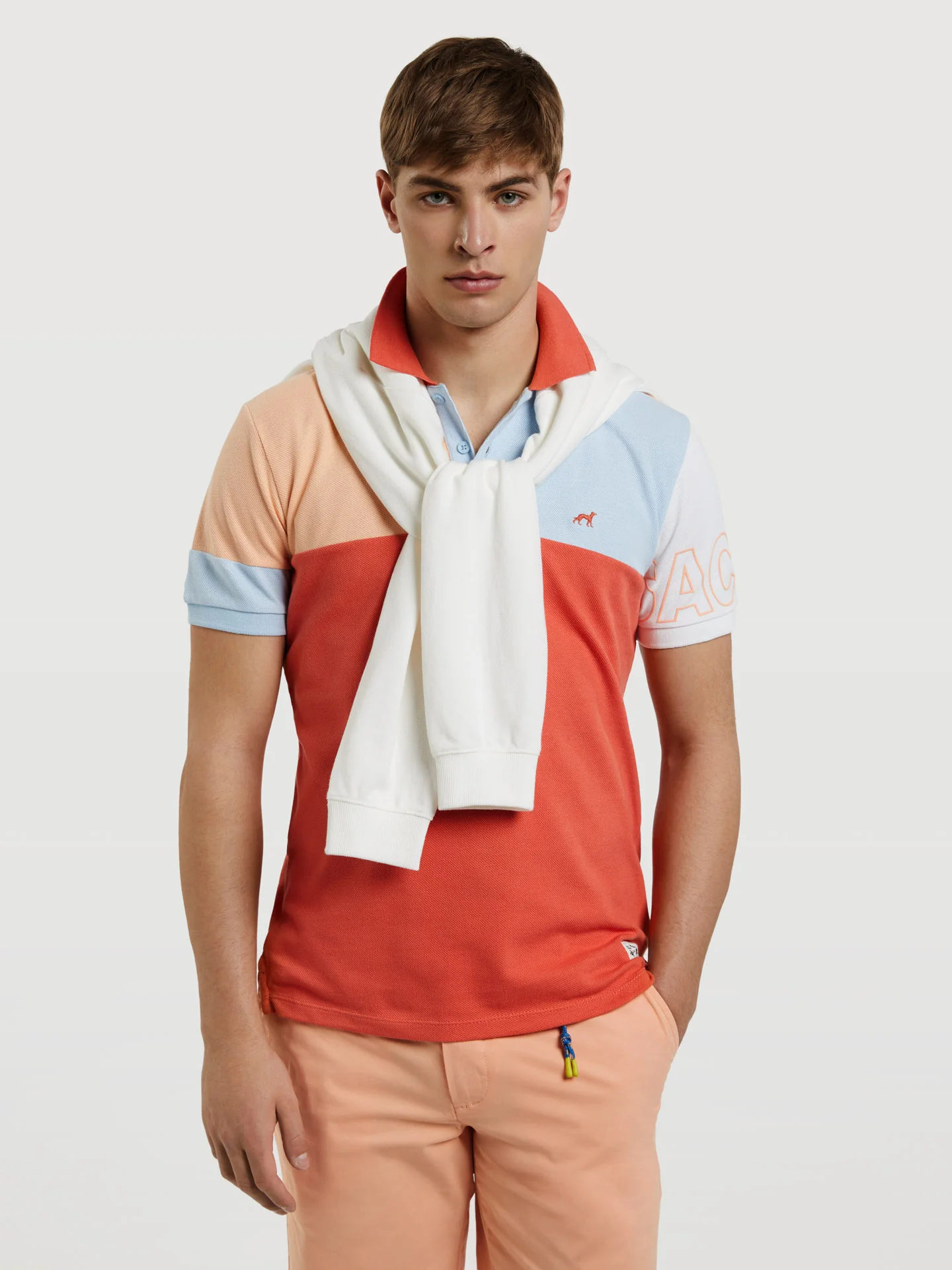 Polo Double Piqué Shirt With Colour-Block - Image 7