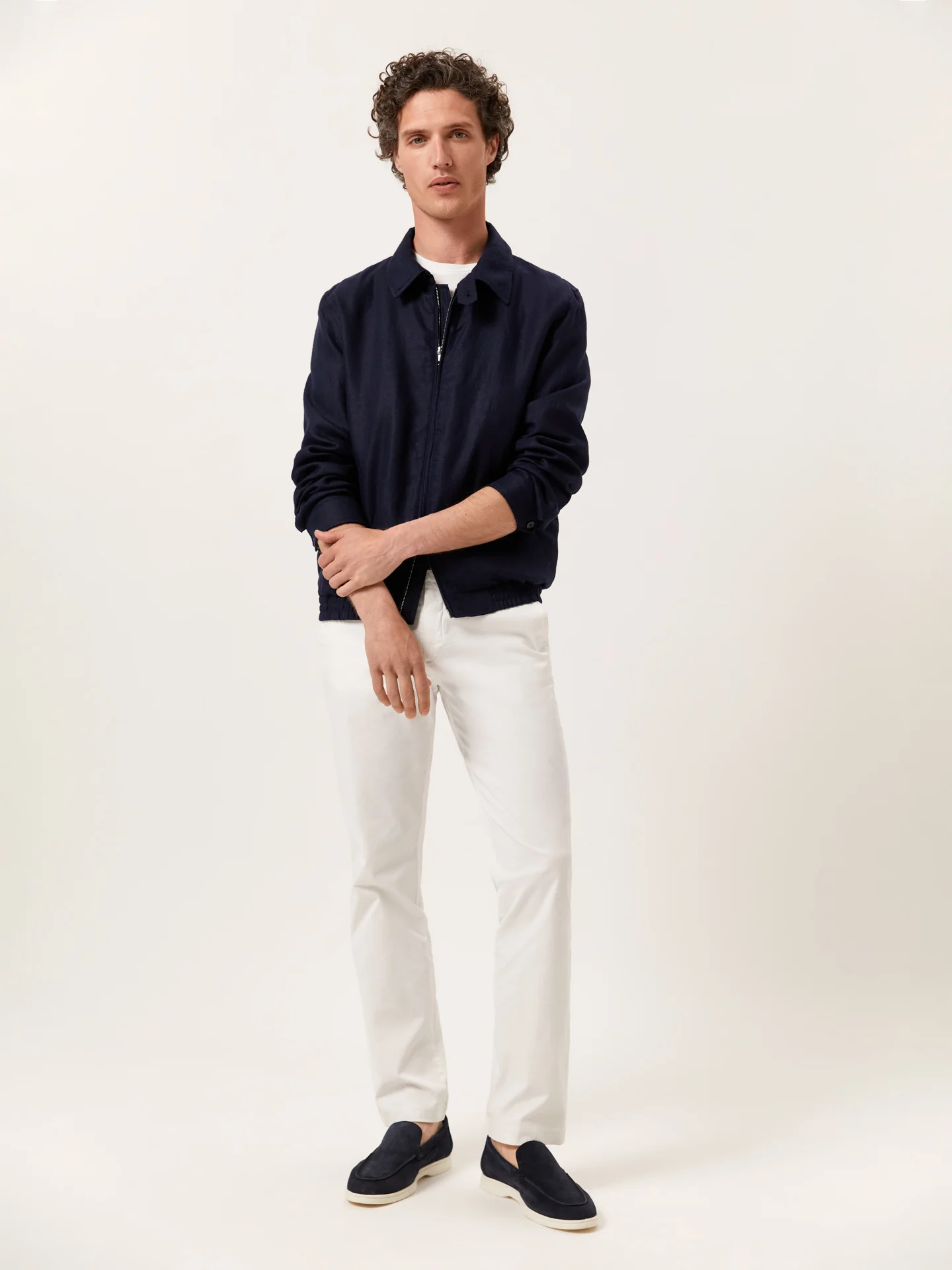 Premium Linen Harrington jacket