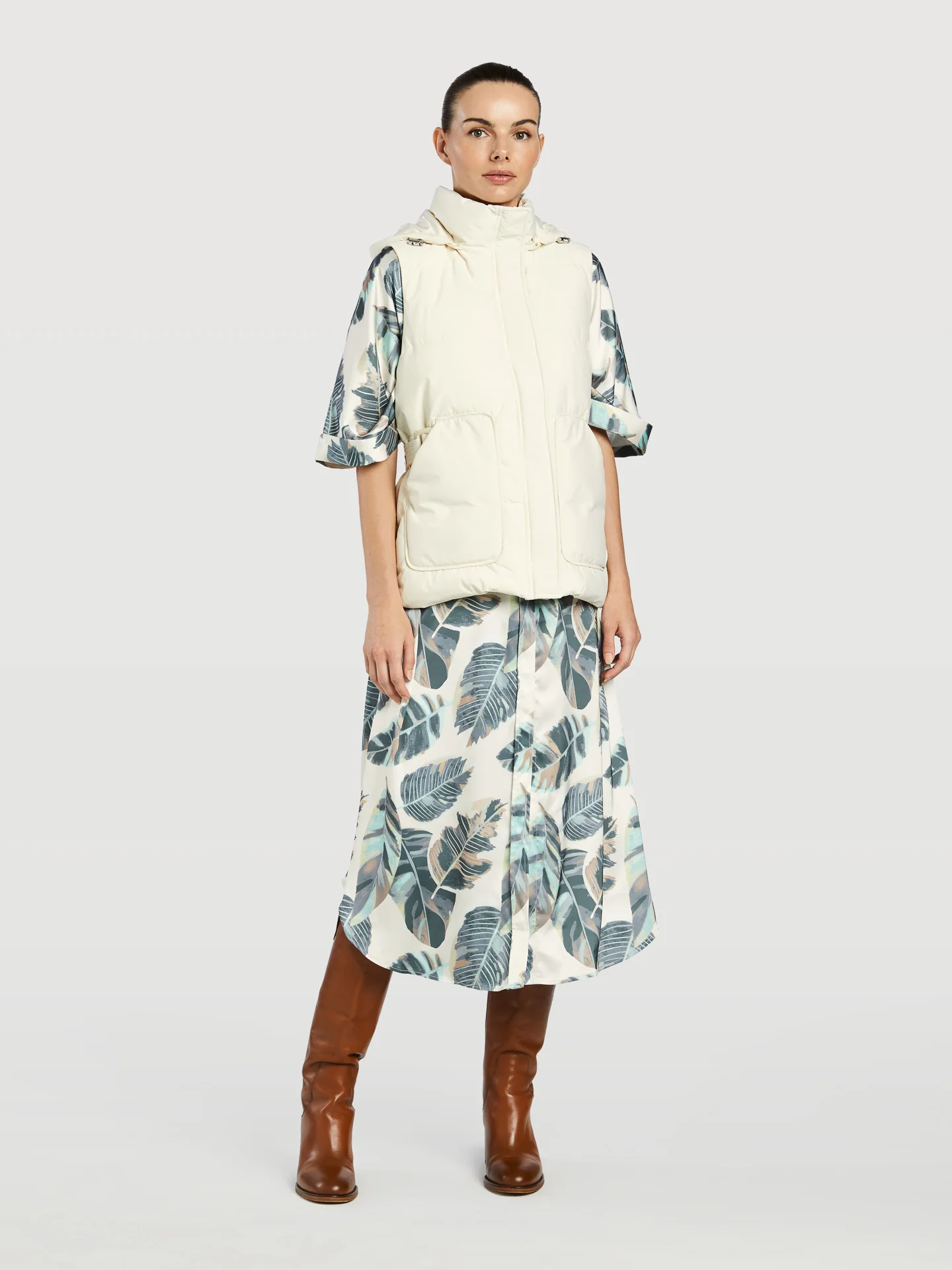 Printed Midi Shirt Dress - Image 2