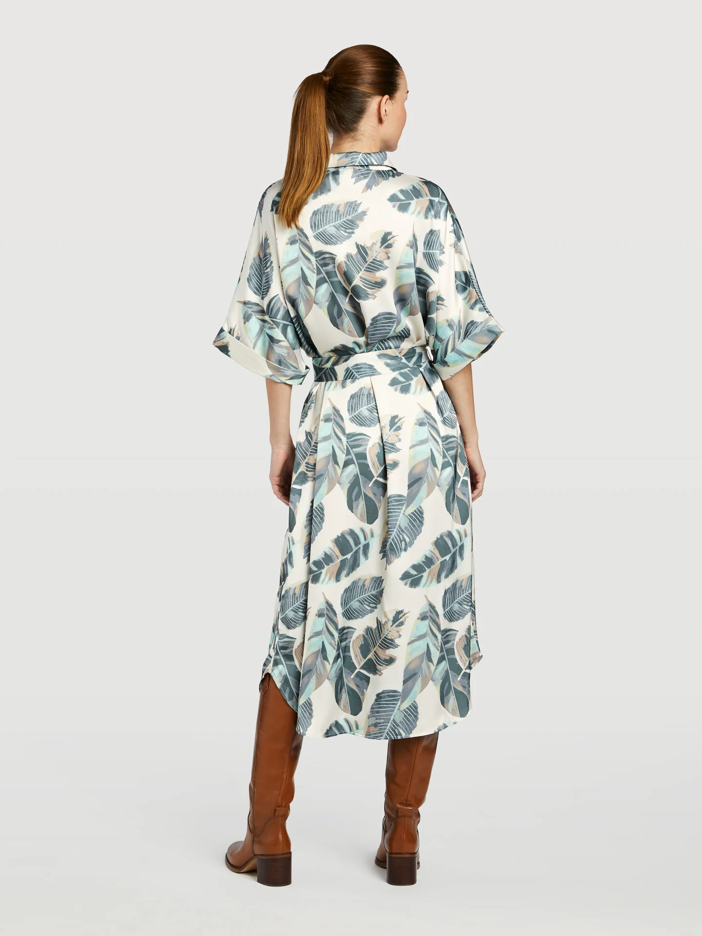 Printed Midi Shirt Dress - Image 4