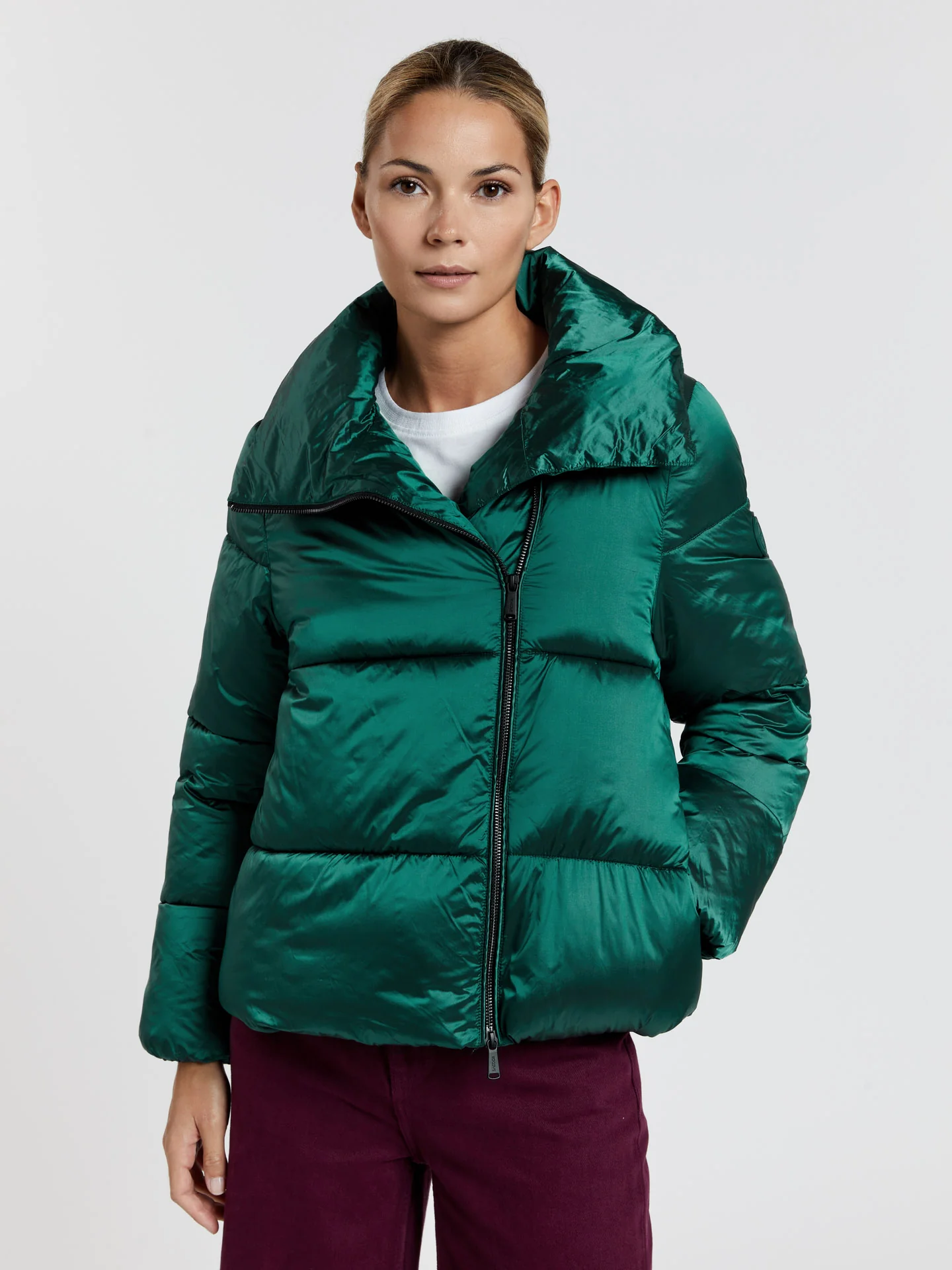 Puffer jacket with high collar - Image 10