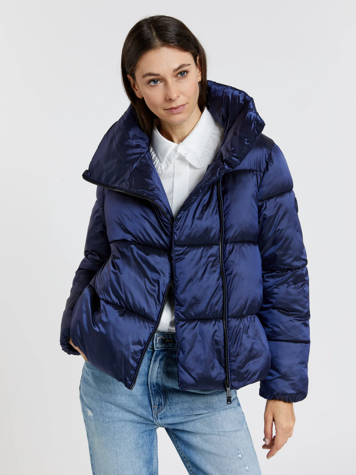 Puffer jacket with high collar - Image 6