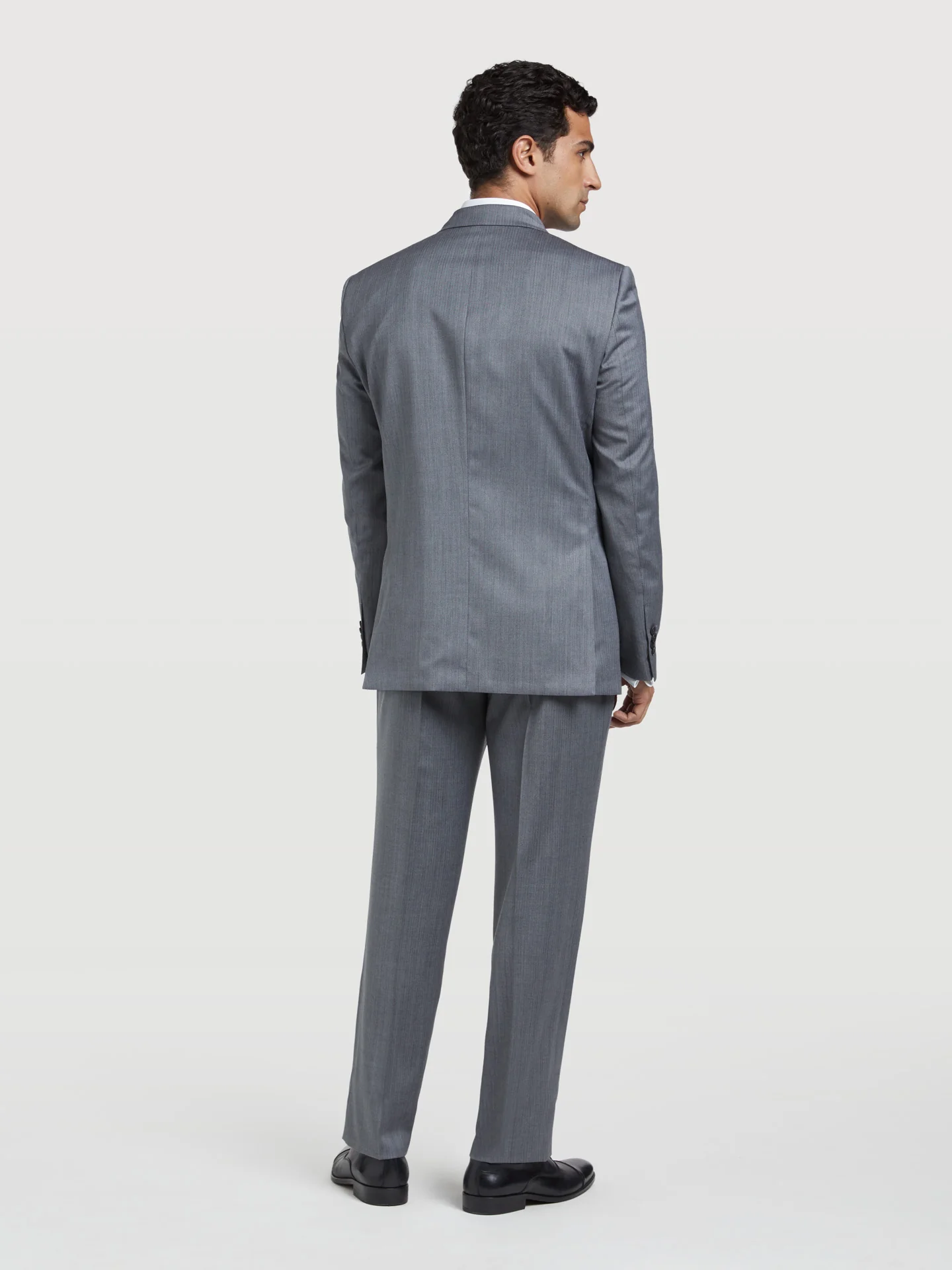 Regular Fit 4 Seasons Herringbone Suit - Image 3