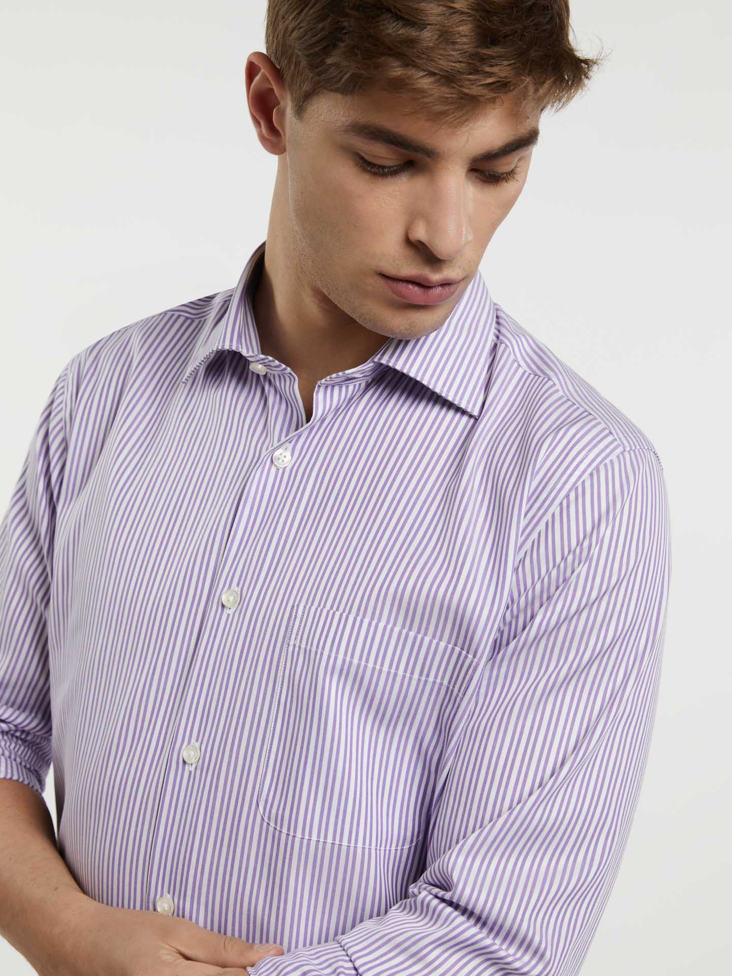 Regular Fit Business stripes Formal Shirt - Image 3
