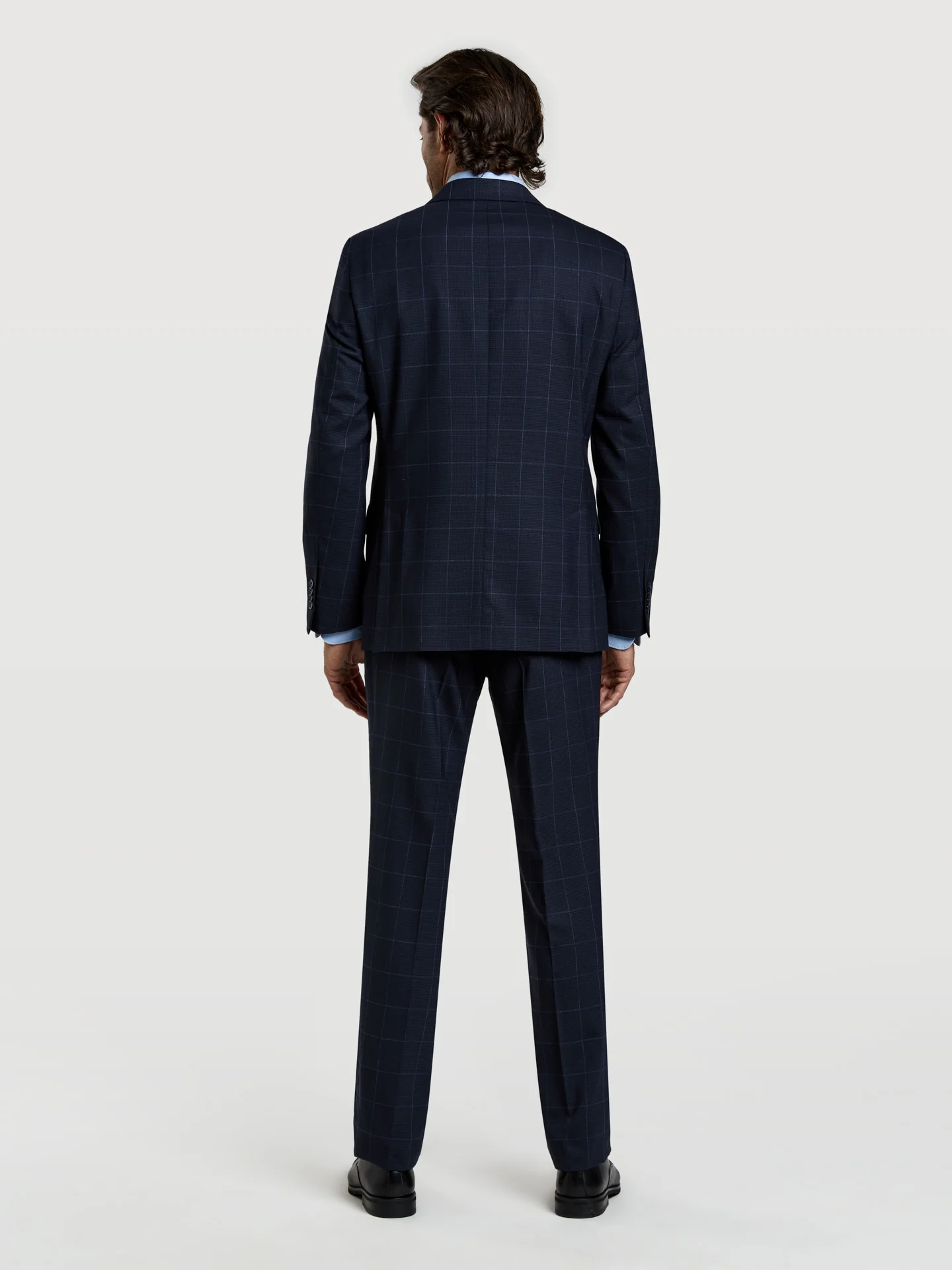 Regular fit business windowpane check wool suit - Image 5