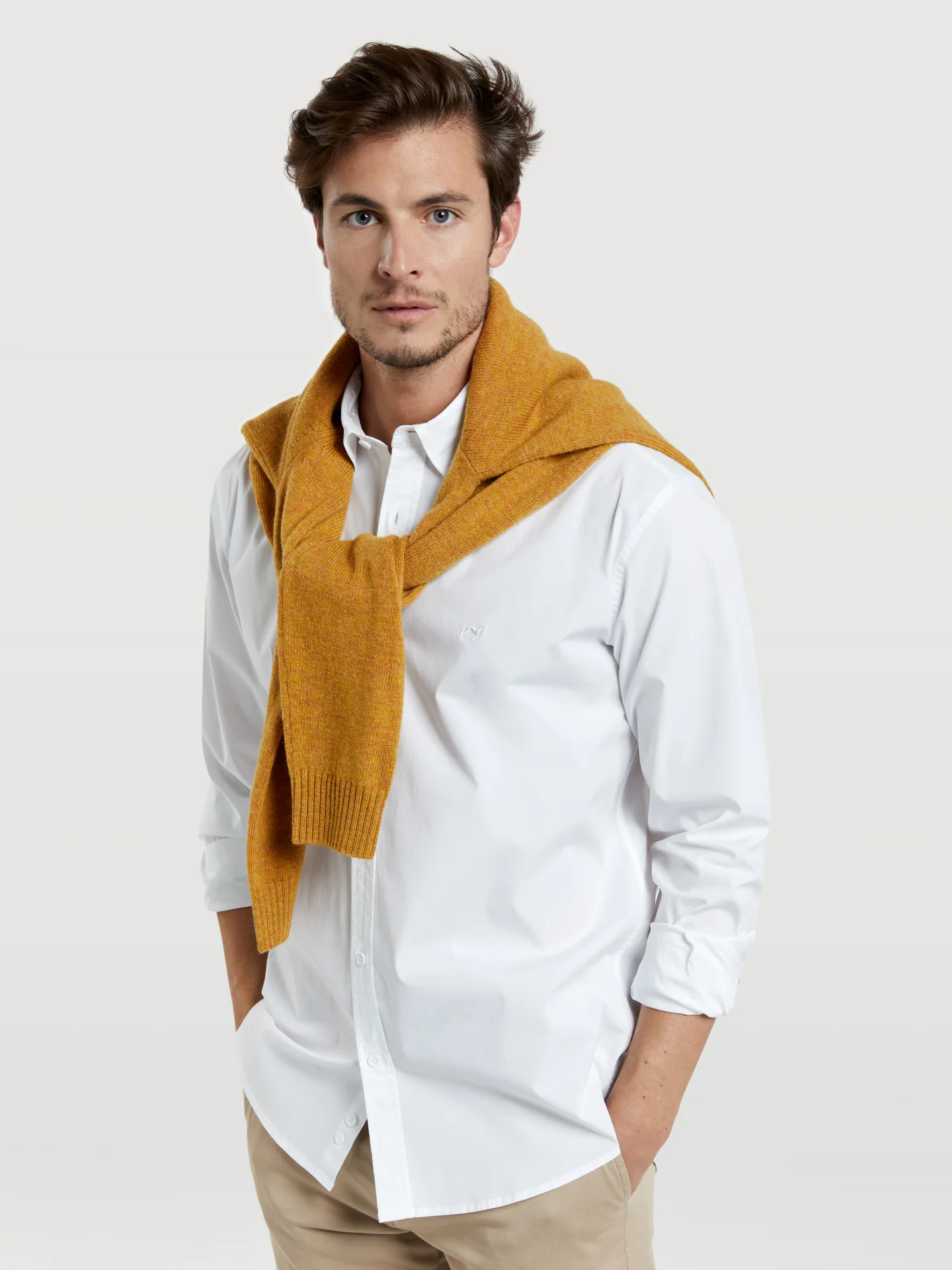 Regular fit comfort poplin garment dye shirt - Image 26