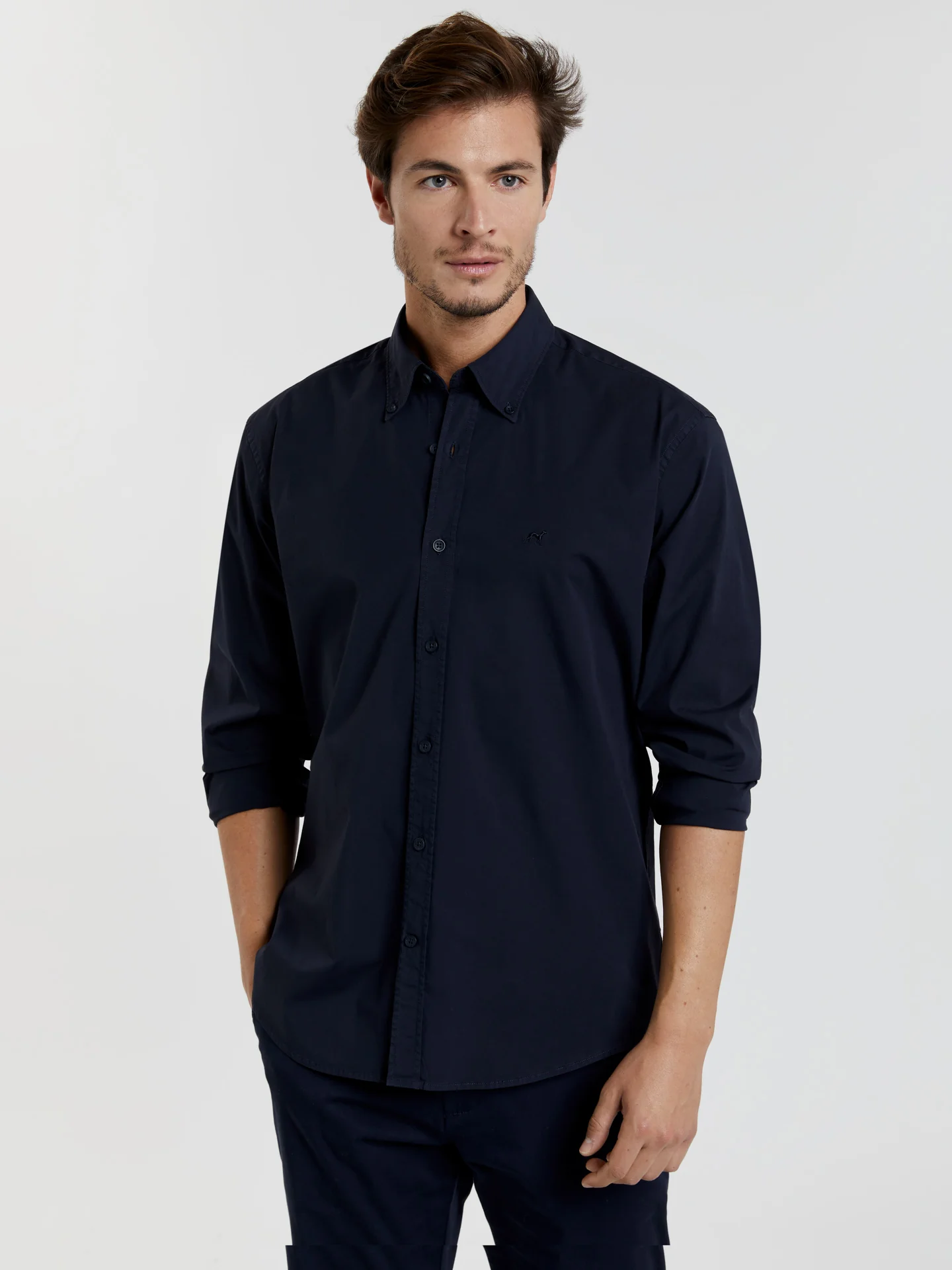 Regular fit comfort poplin garment dye shirt - Image 6