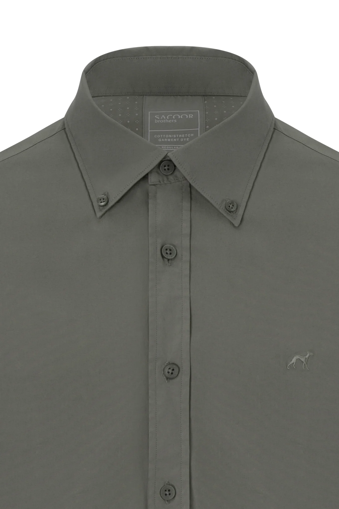 Regular fit comfort poplin garment dye shirt - Image 6