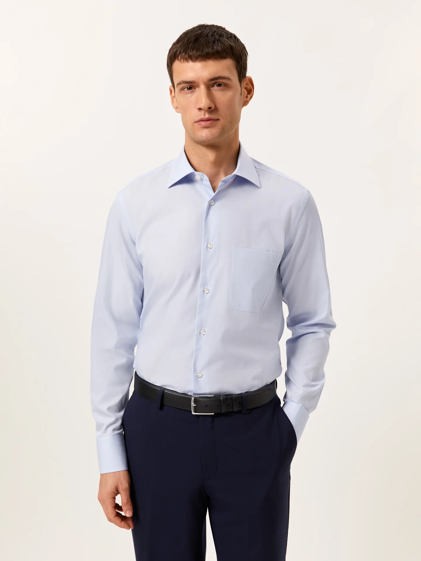 Regular Fit Formal End-on-end Shirt in 100% Cotton