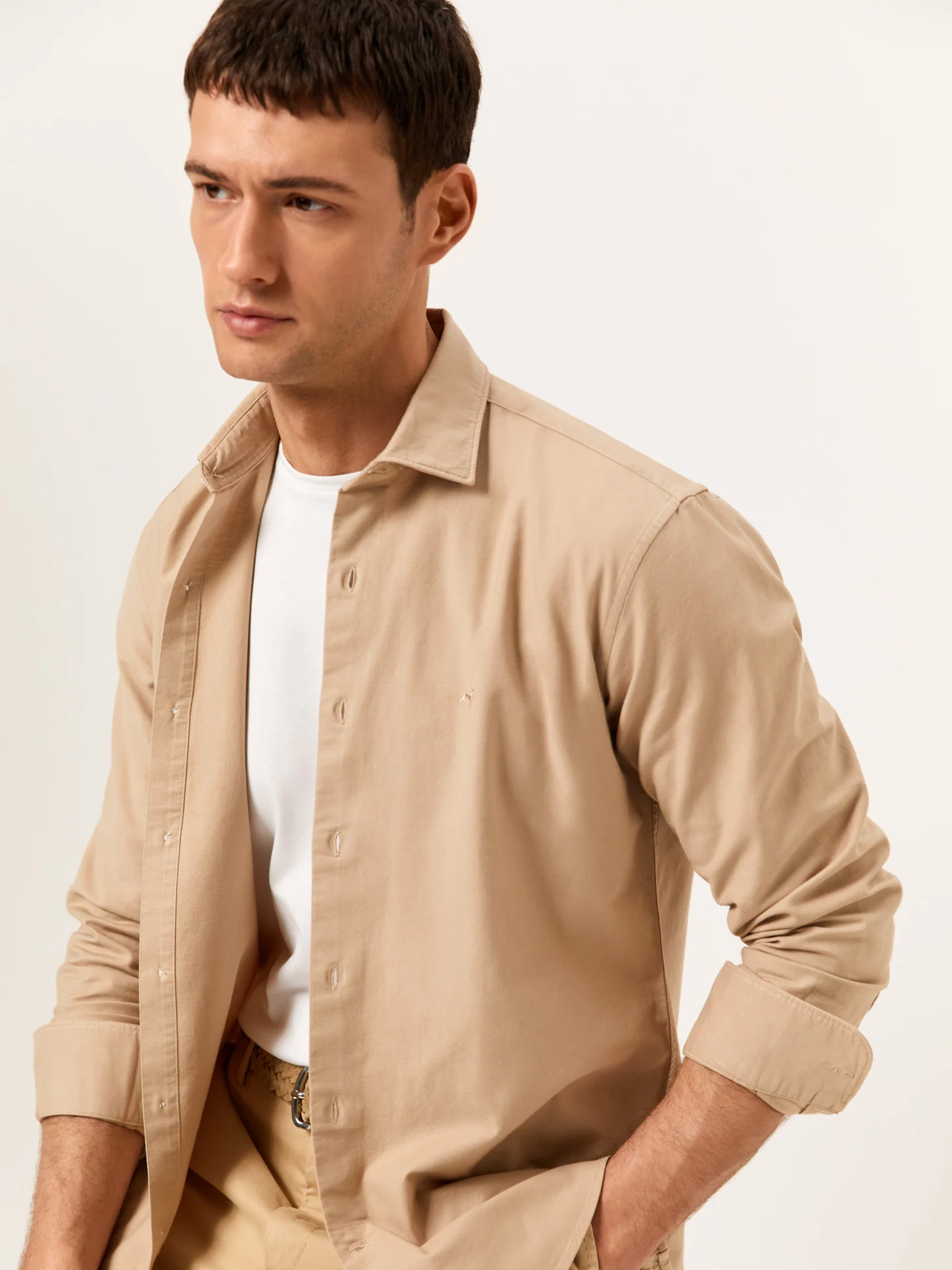 Regular Fit Garment Dye Open Oxford Shirt in Comfort Cotton - Image 2