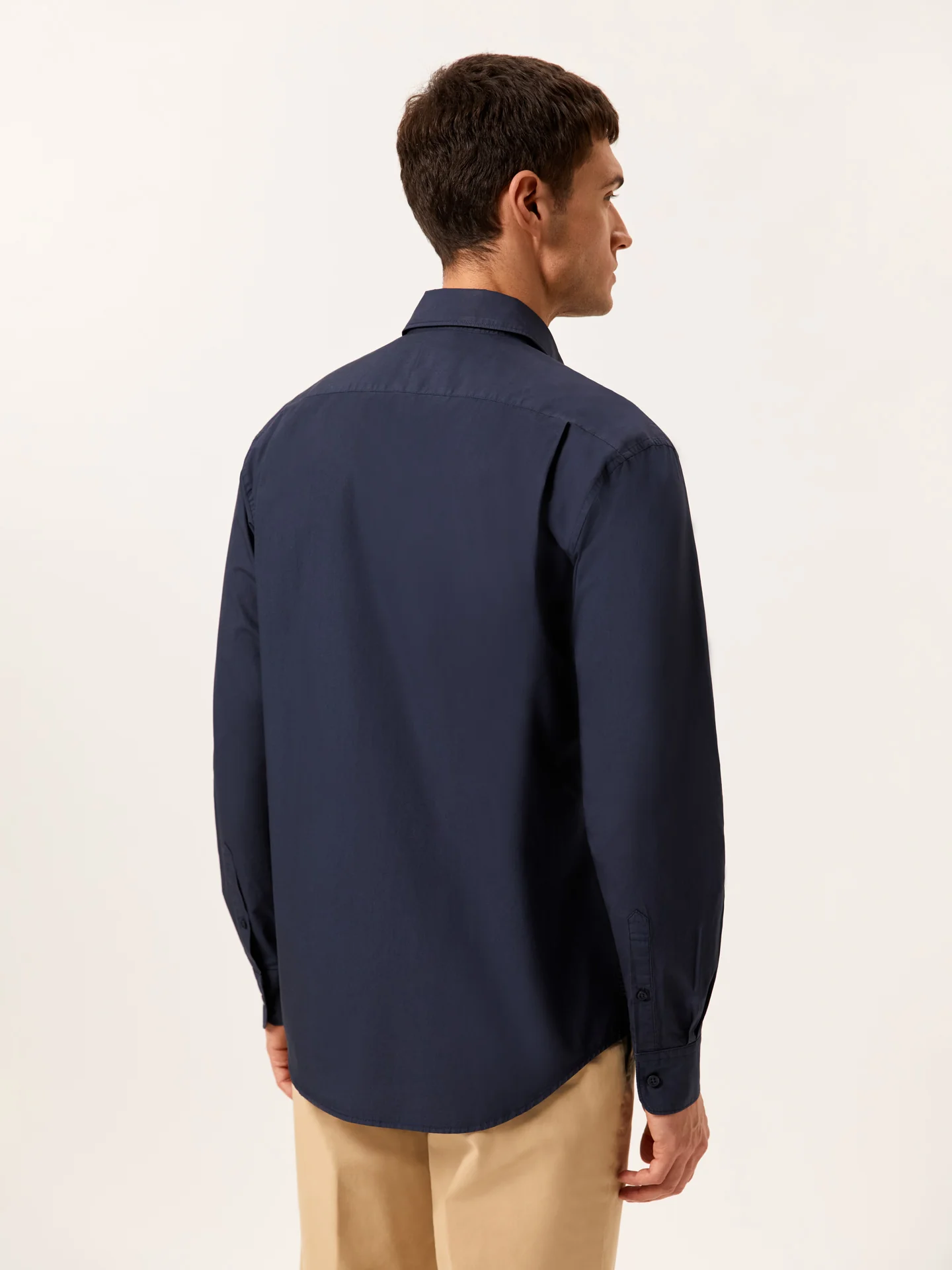 Regular Fit Garment Dye Poplin Open Shirt in Comfort Cotton - Image 3