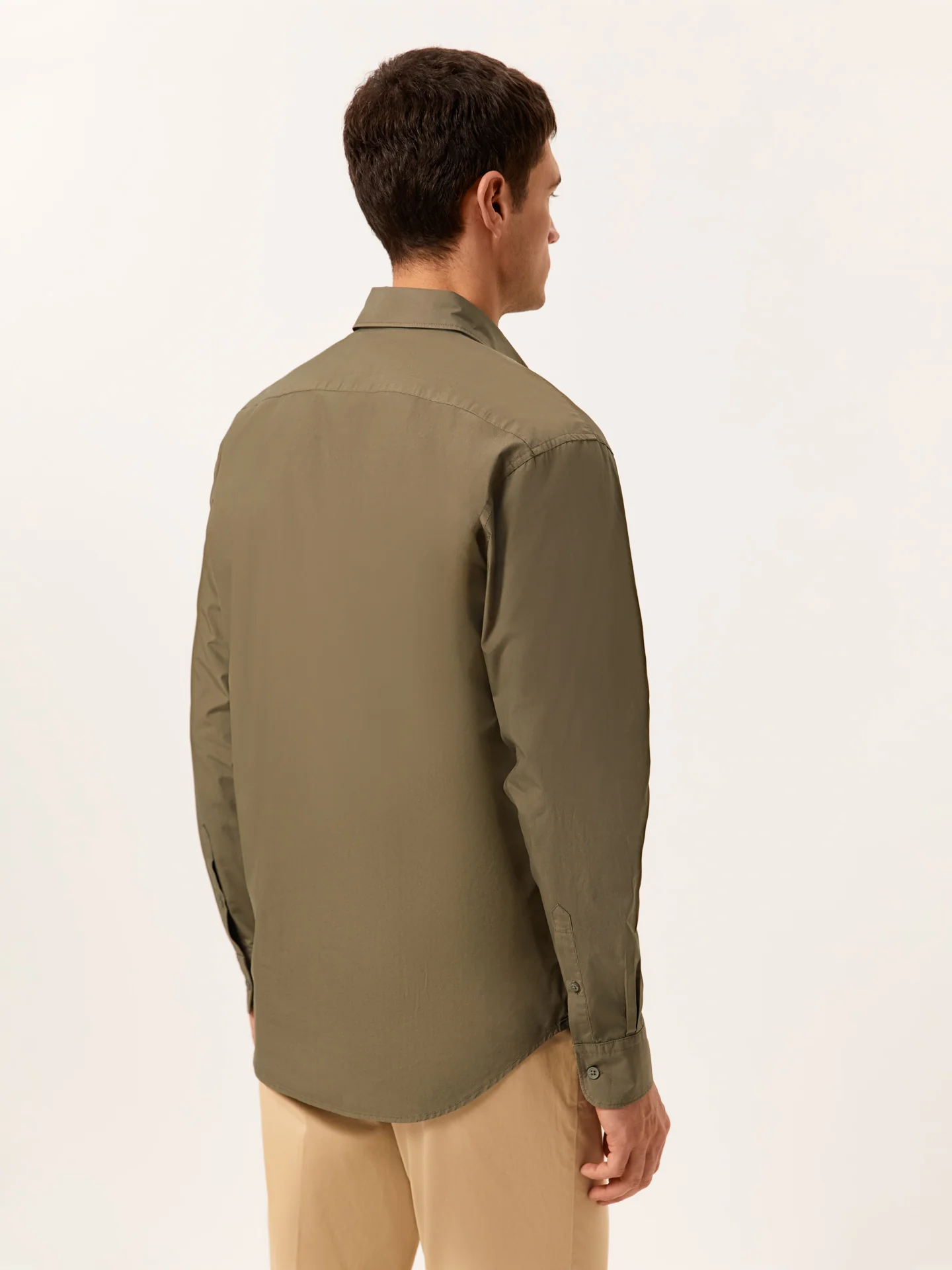 Regular Fit Garment Dye Poplin Open Shirt in Comfort Cotton - Image 4