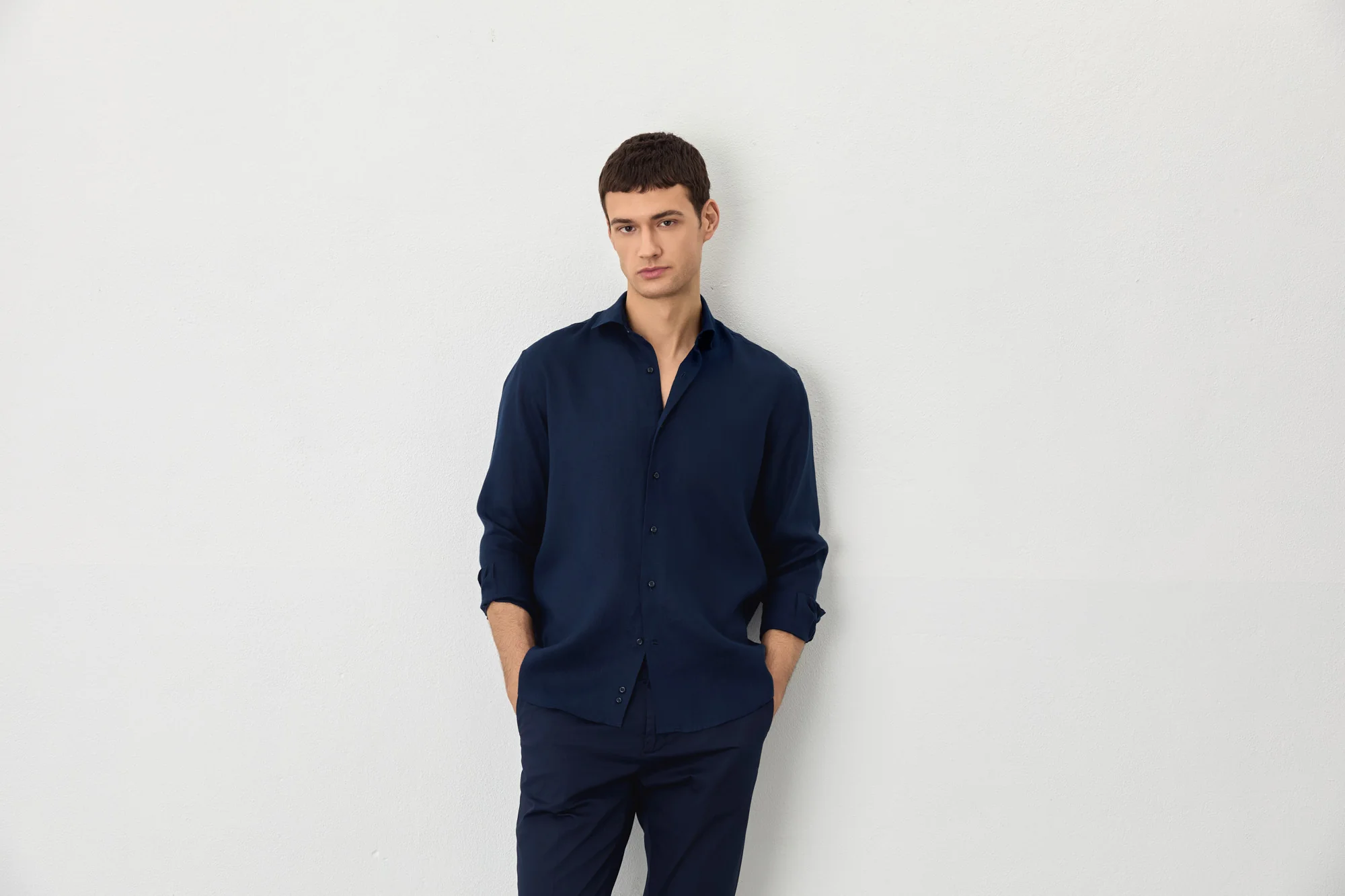 Regular Fit Open Shirt in 100% Linen - Image 5