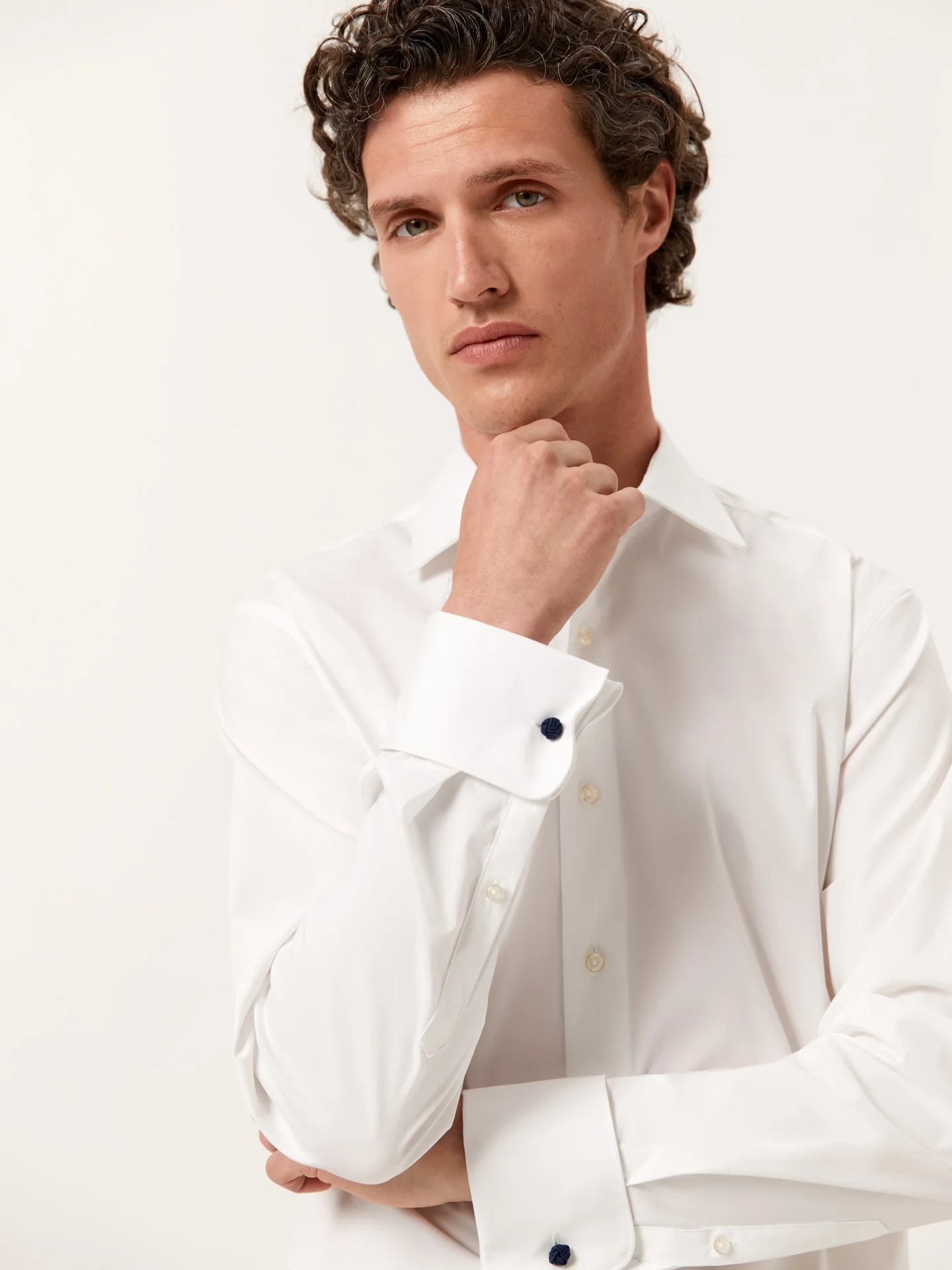 Regular Fit Performance Poplin with Oxford Collar and Double Cuffs - Image 5