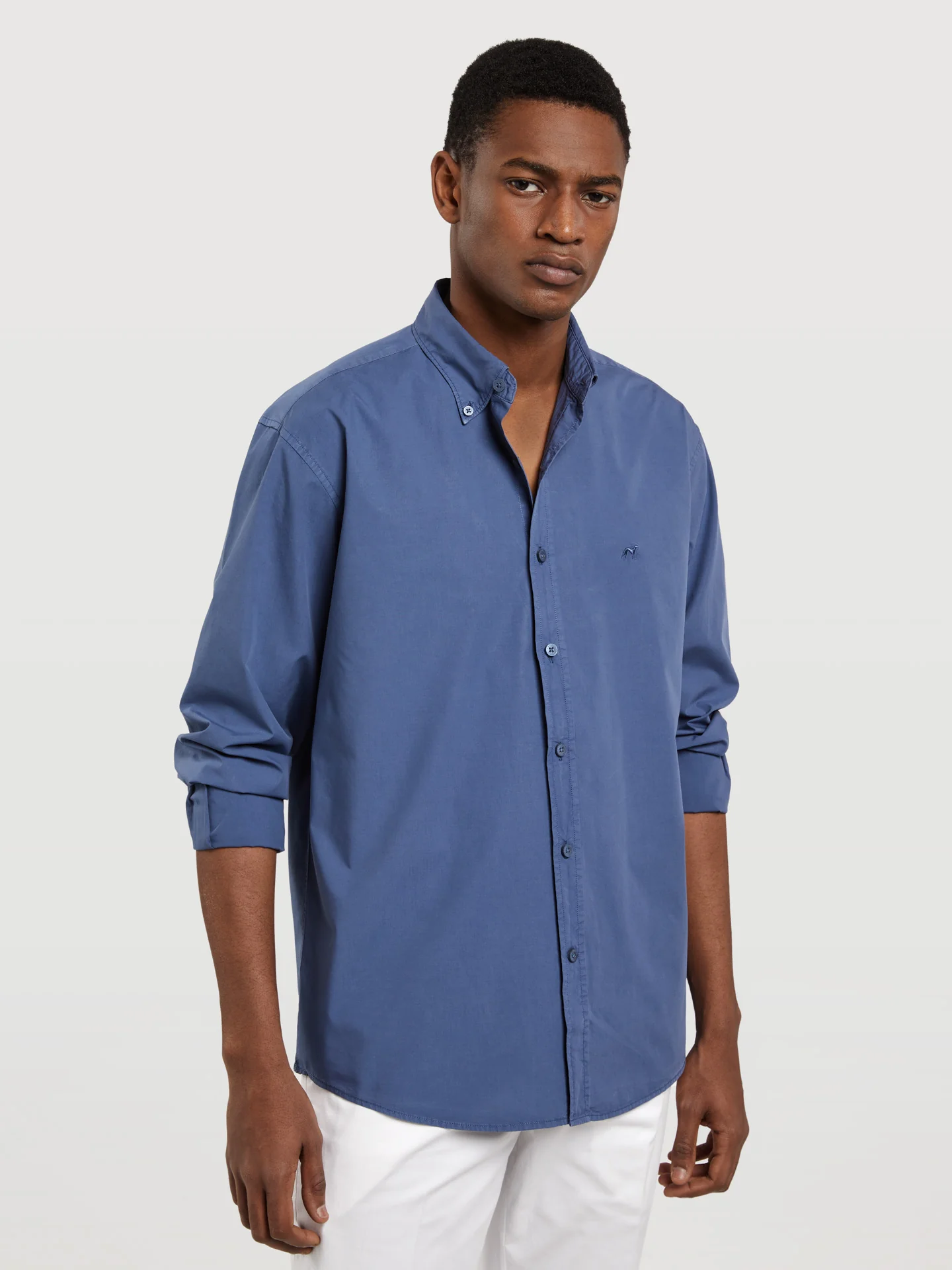Regular fit poplin faded shirt