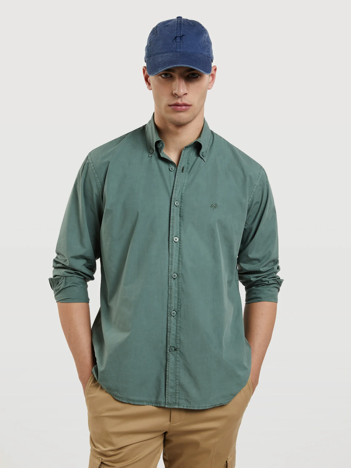 Regular fit poplin faded shirt - Image 10