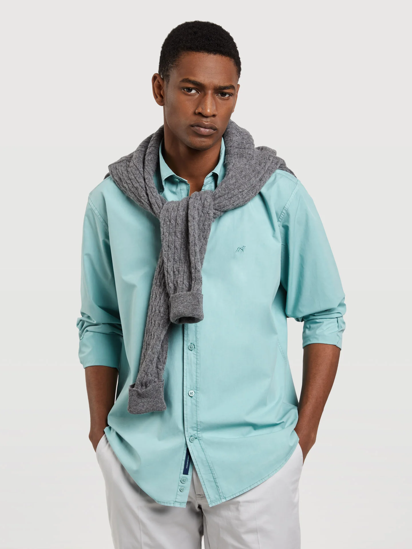 Regular fit poplin faded shirt - Image 22