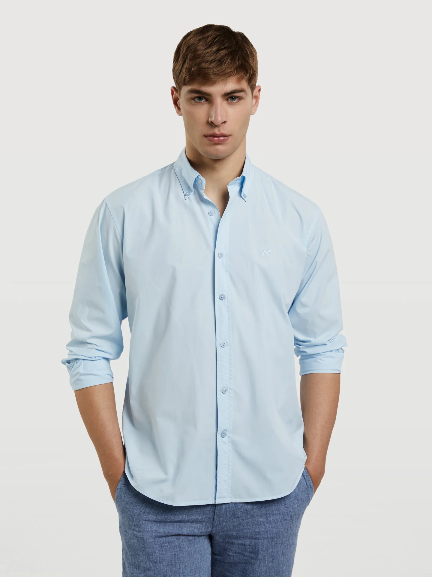 Regular fit poplin faded shirt - Image 7
