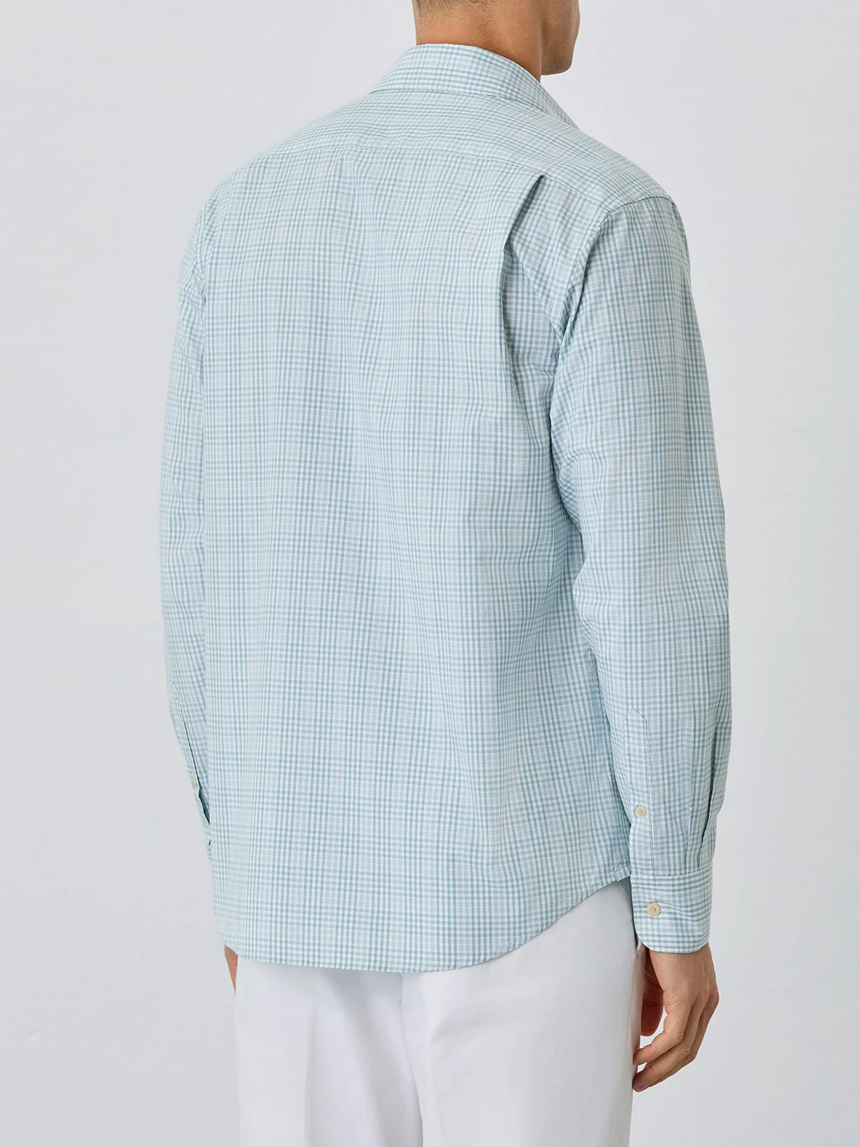 Regular Fit Shirt With Open Collar In BCI Cotton With Checks - Image 3