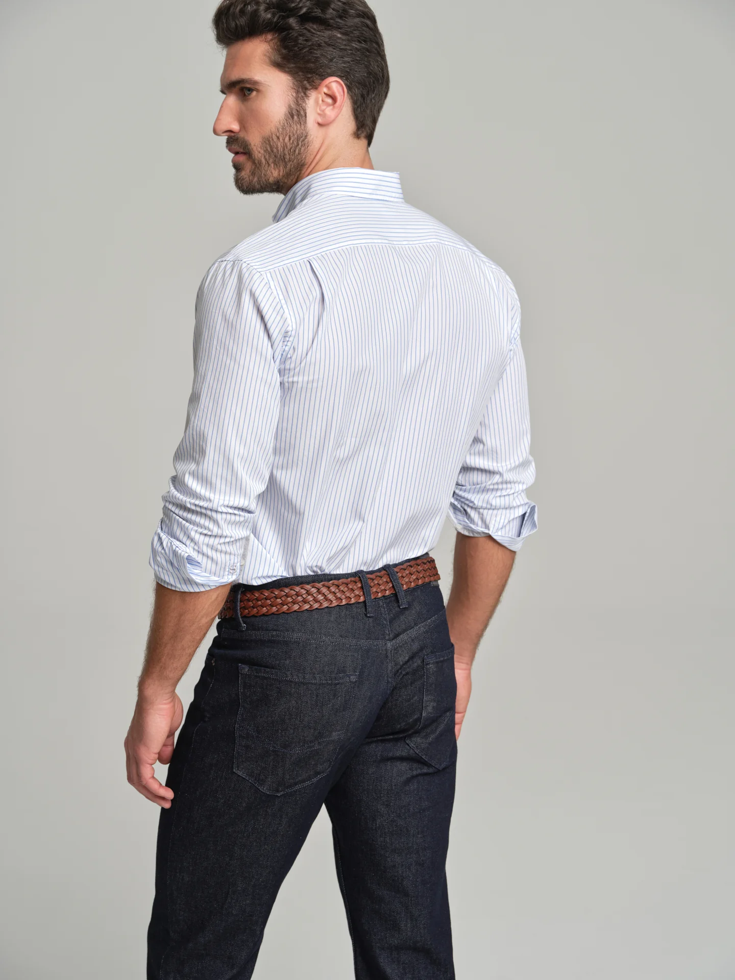 Regular fit sport striped 120's Double Luxury BCI Cotton shirt - Image 3