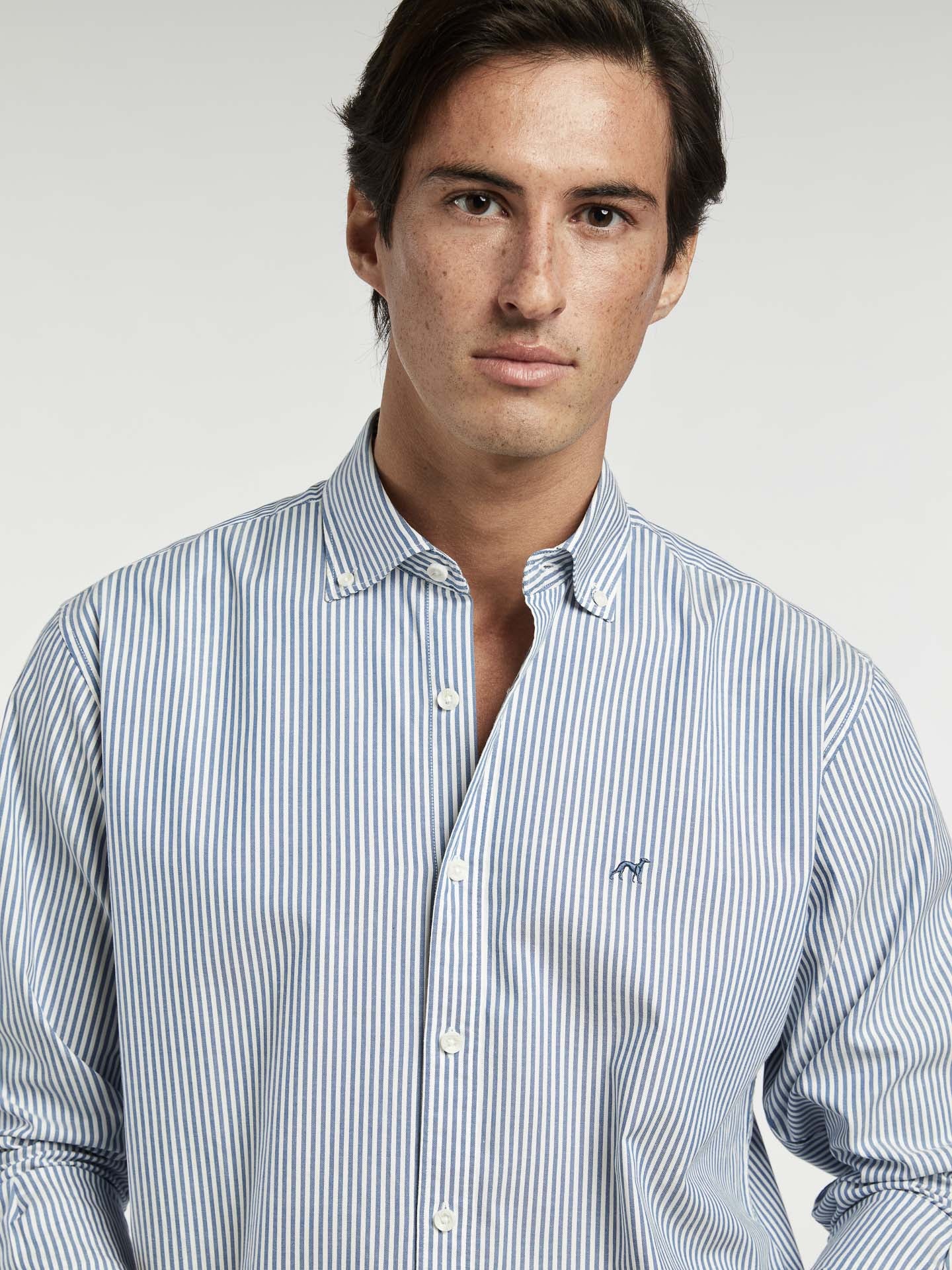 Regular Fit Striped Oxford Shirt in 100% BCI Cotton - Image 2