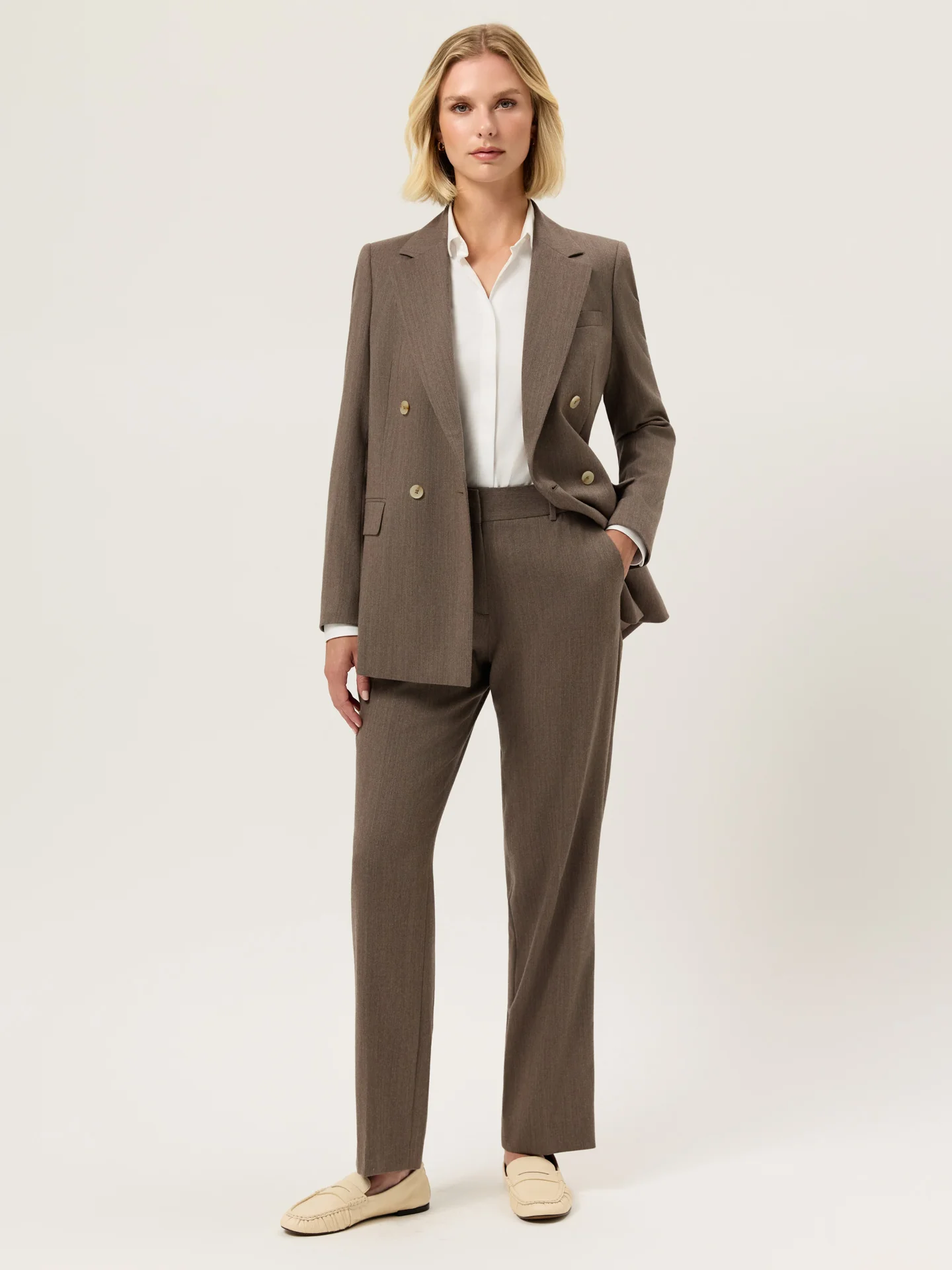 Regular Fit Trousers In 100%Wool