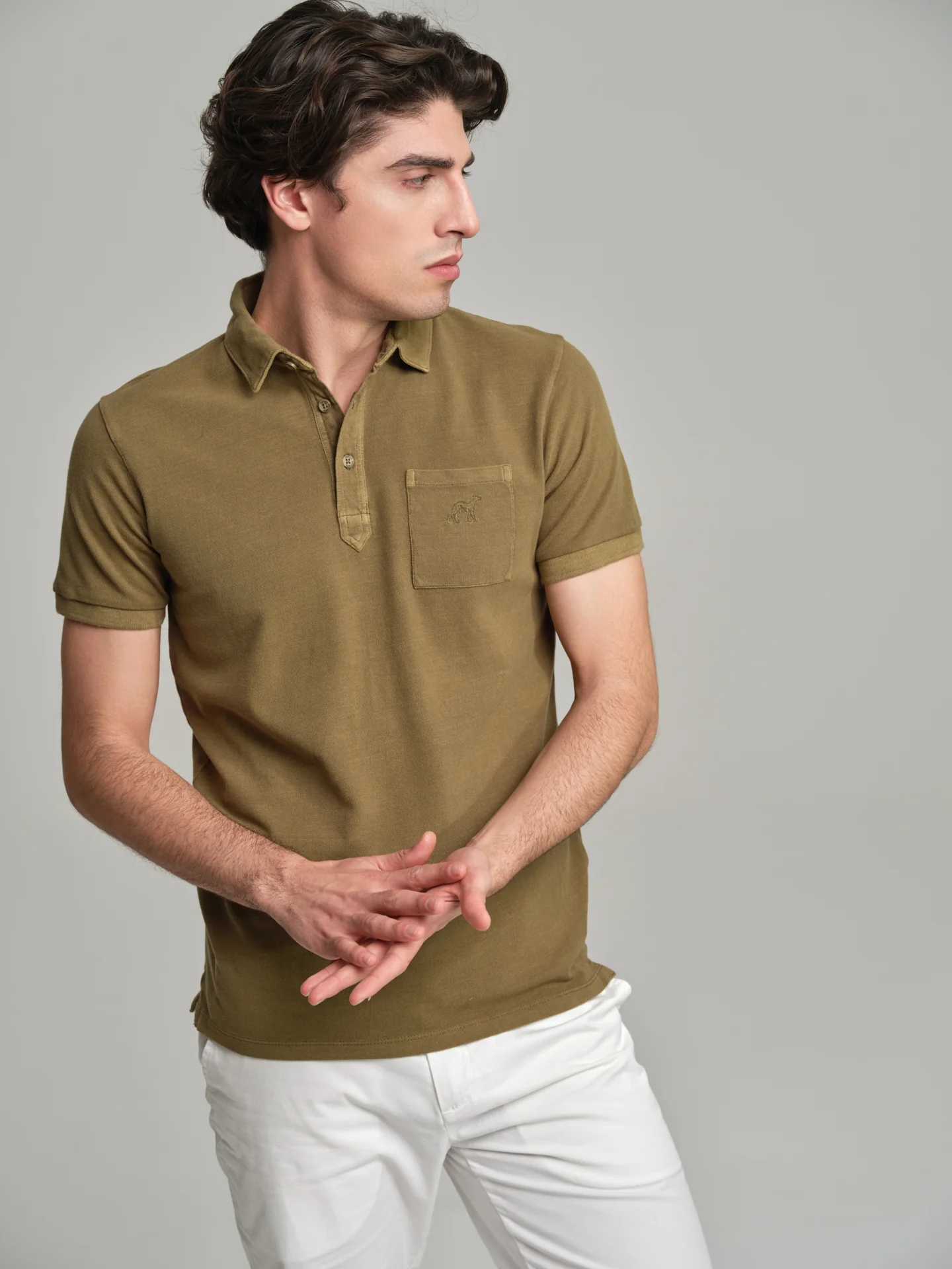 Relax garment dye piquet polo shirt - Image 9