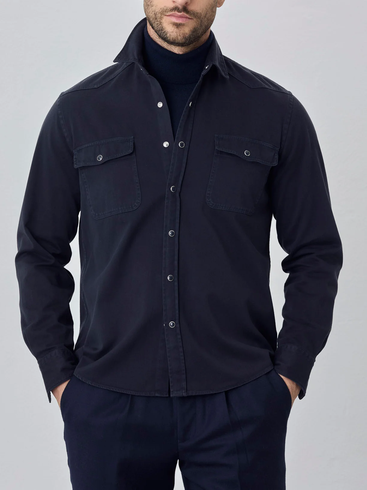 Relaxed fit western twill shirt