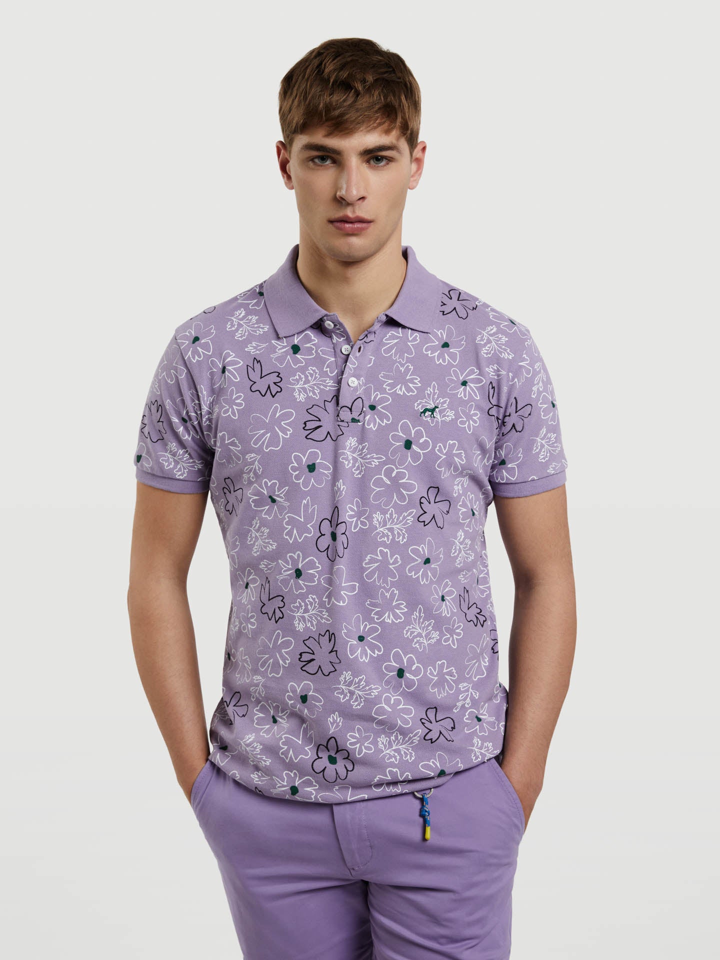 Respekt Polo Piqué Shirt With 'Flowers' Print - Image 4