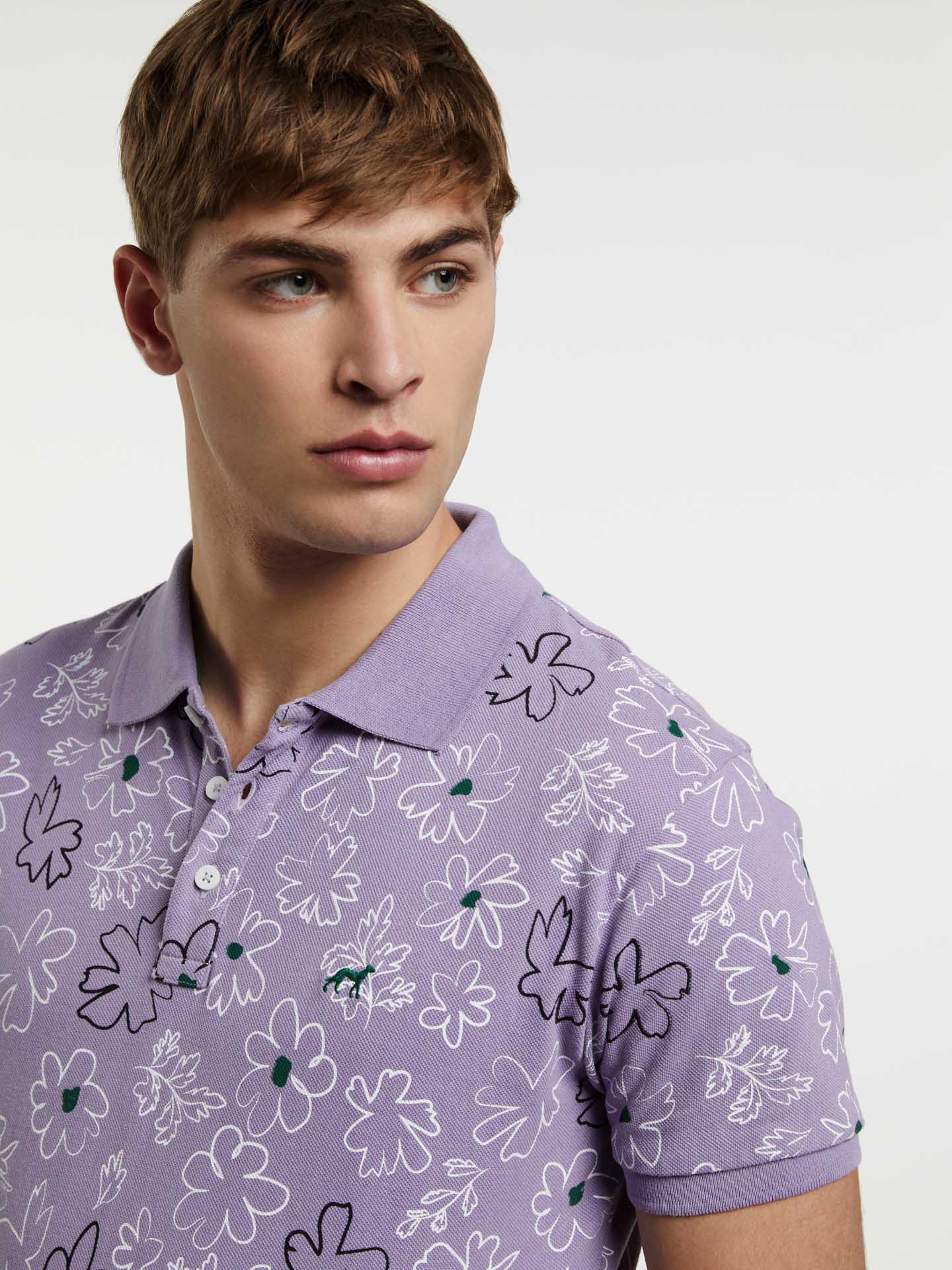 Respekt Polo Piqué Shirt With 'Flowers' Print - Image 5