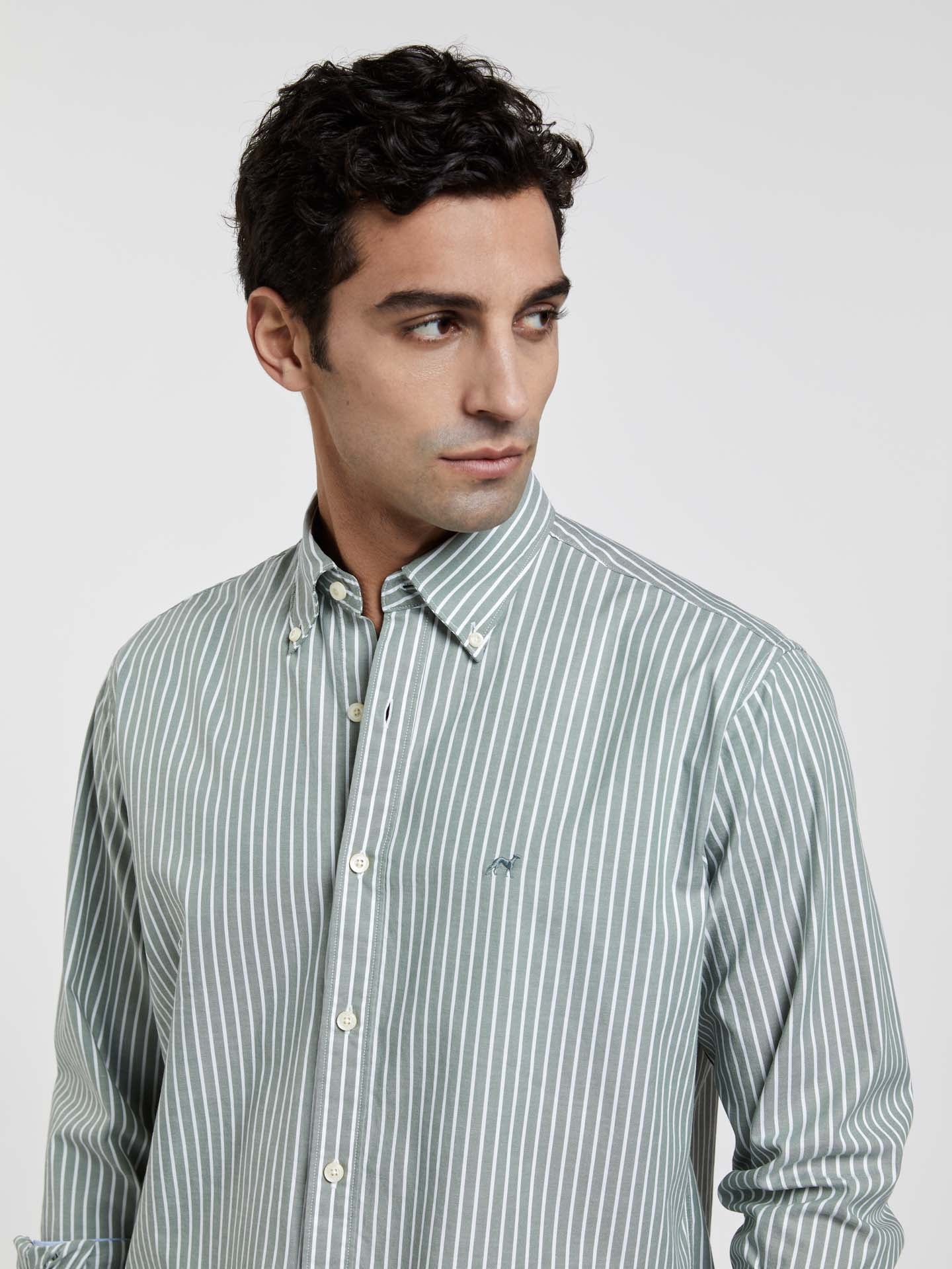 Respekt regular fit striped oxford shirt - Image 2