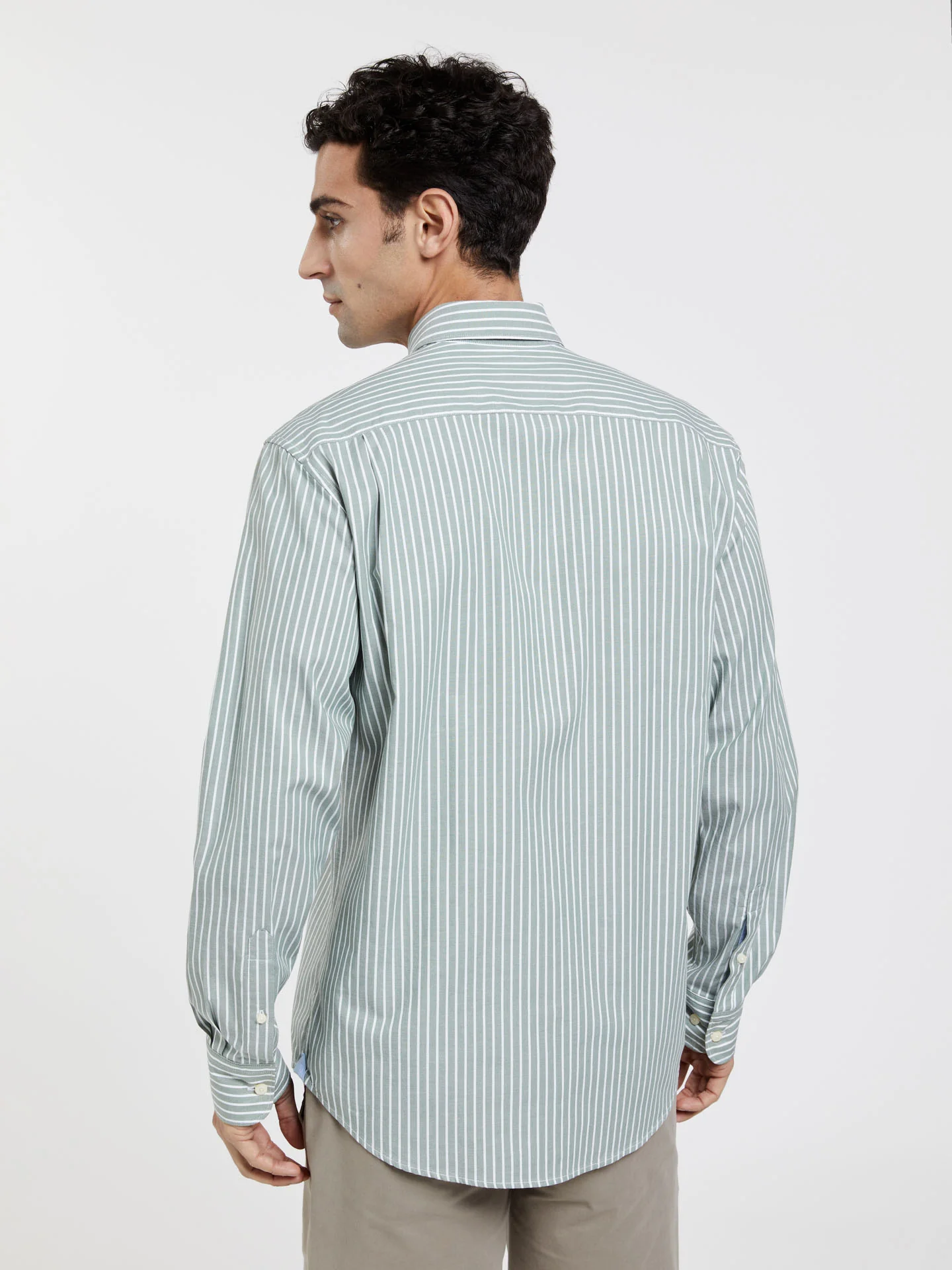 Respekt regular fit striped oxford shirt - Image 3