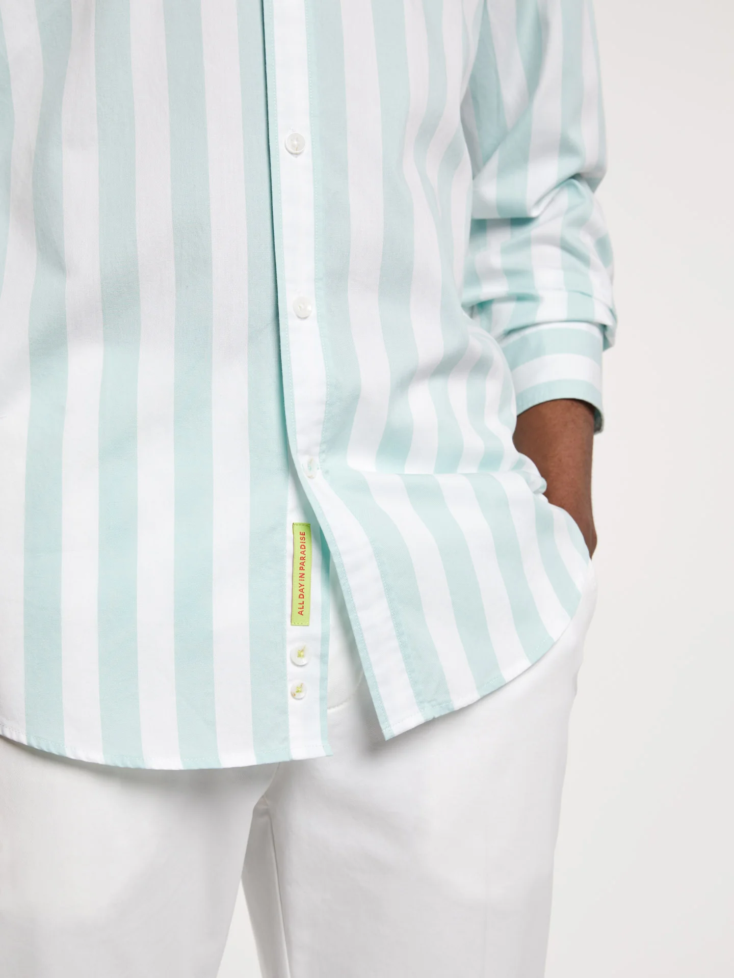 Respekt slim fit candy stripes oxford shirt - Image 3