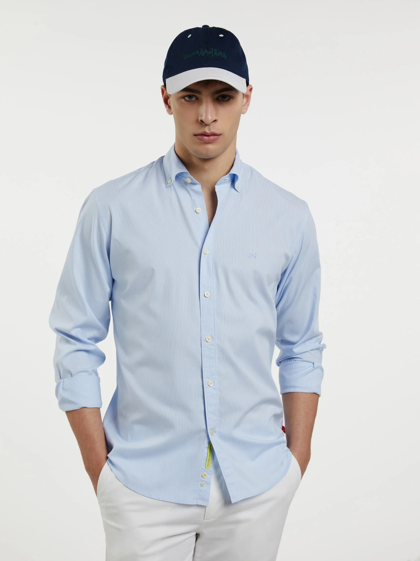 Respekt slim fit striped oxford shirt - Image 2